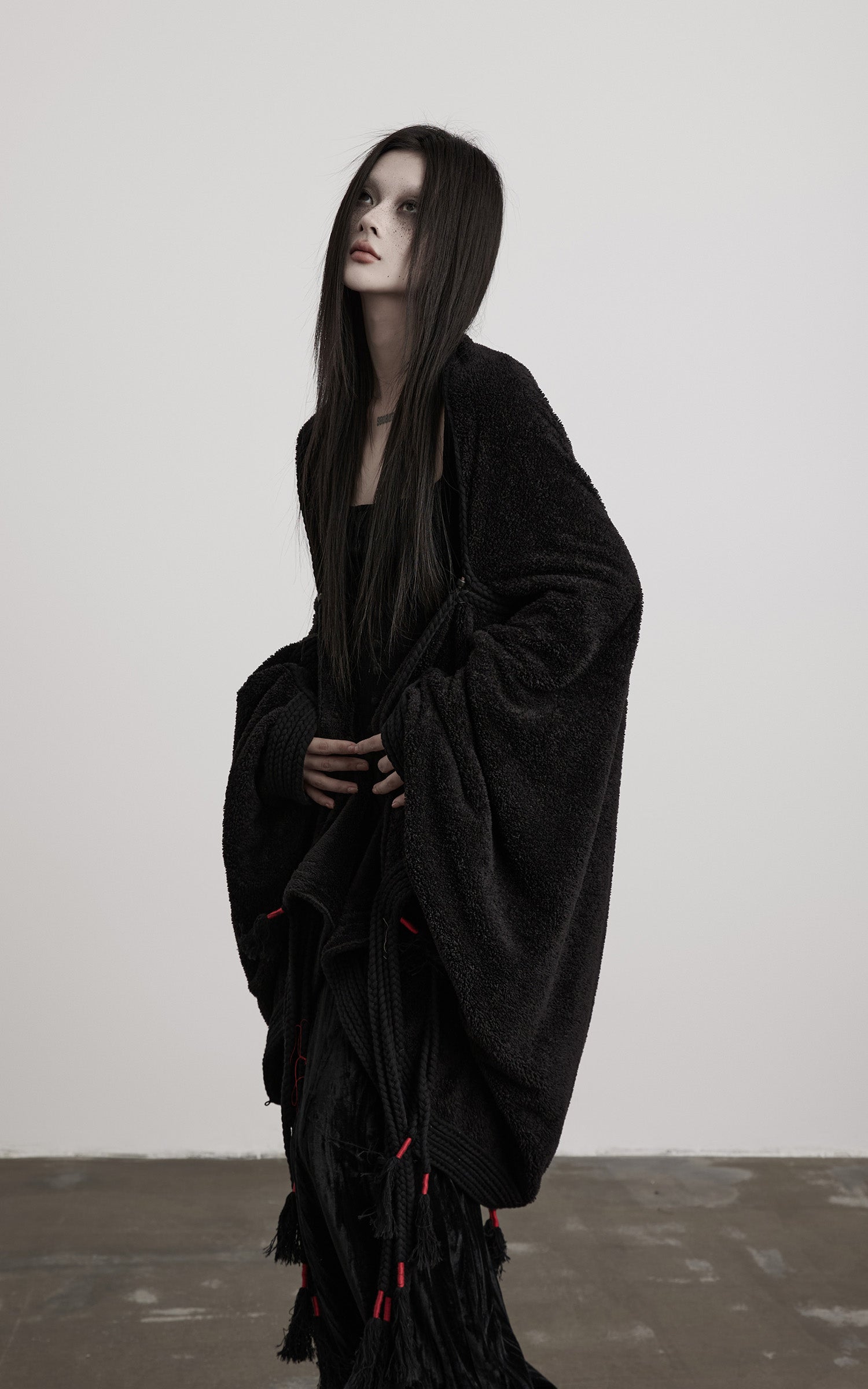 INDULGE Draped Tie-Detail Shawl Jacket