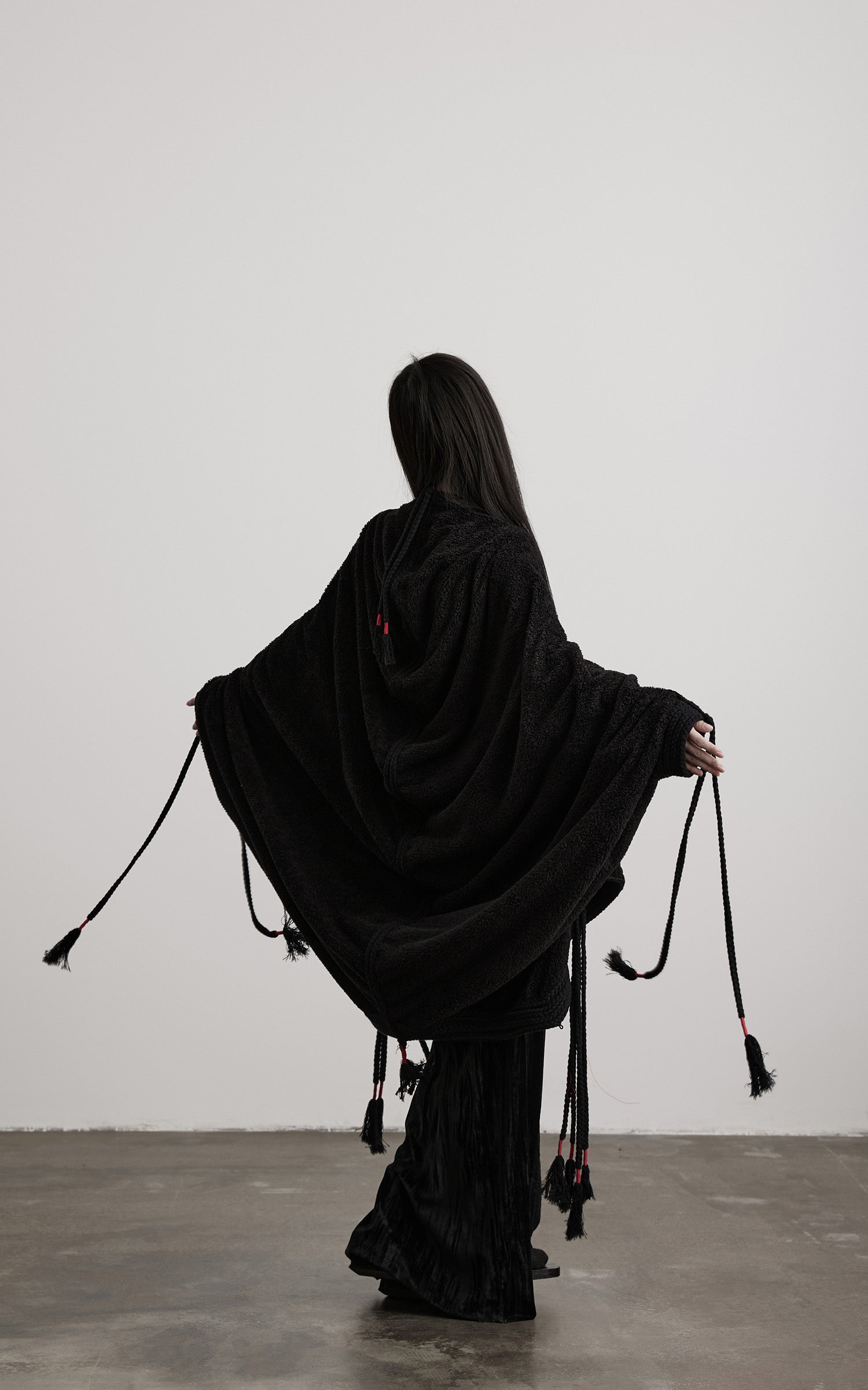 INDULGE Draped Tie-Detail Shawl Jacket