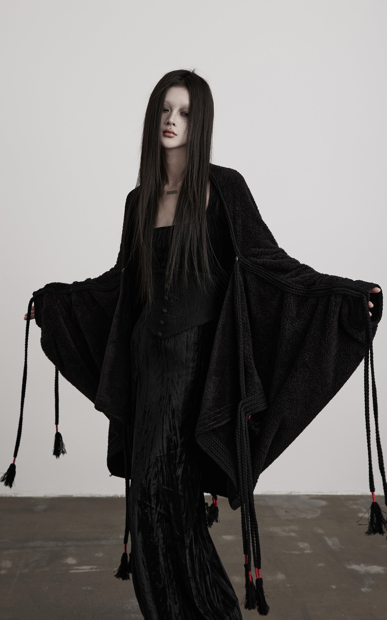 INDULGE Draped Tie-Detail Shawl Jacket