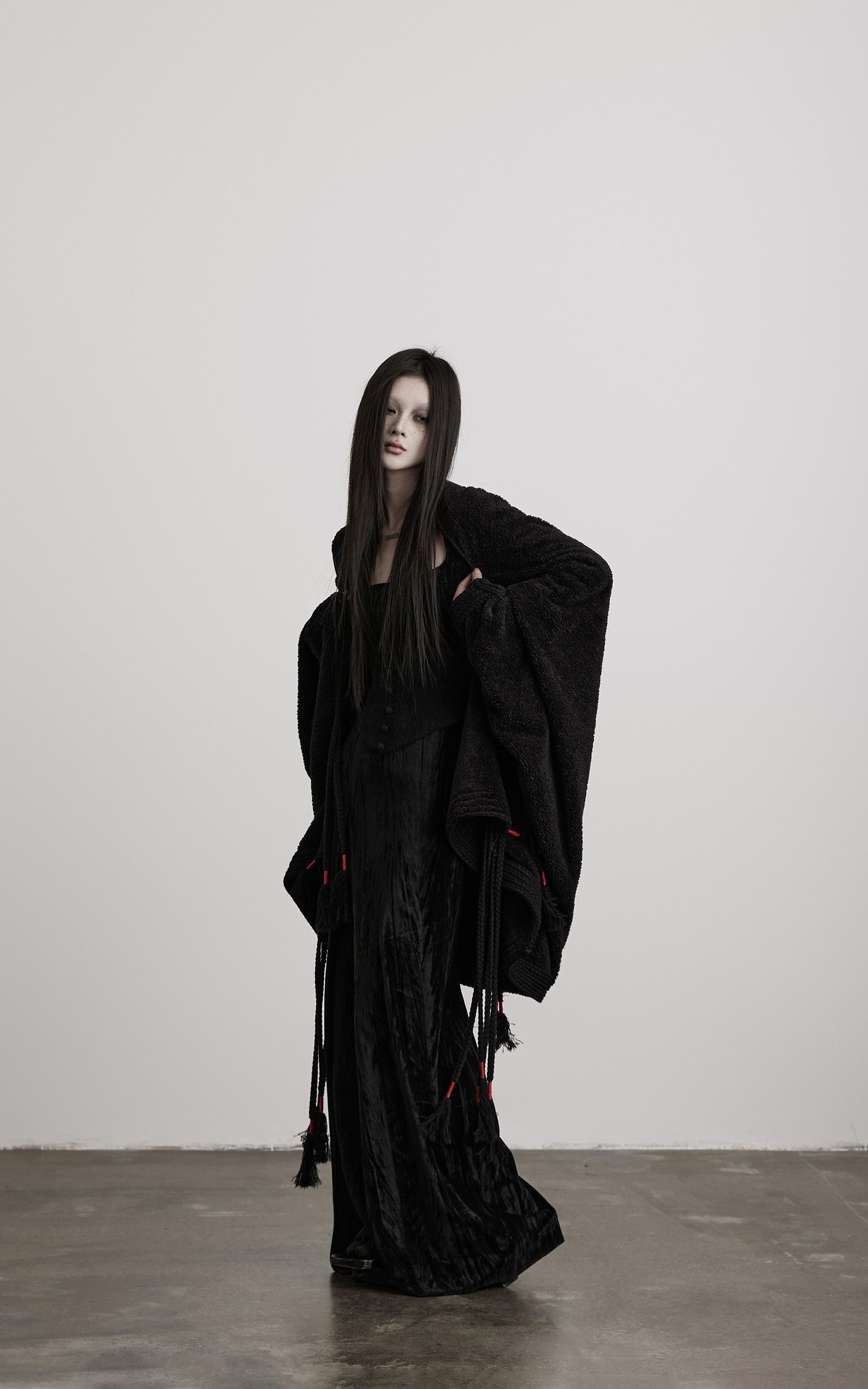 INDULGE Draped Tie-Detail Shawl Jacket