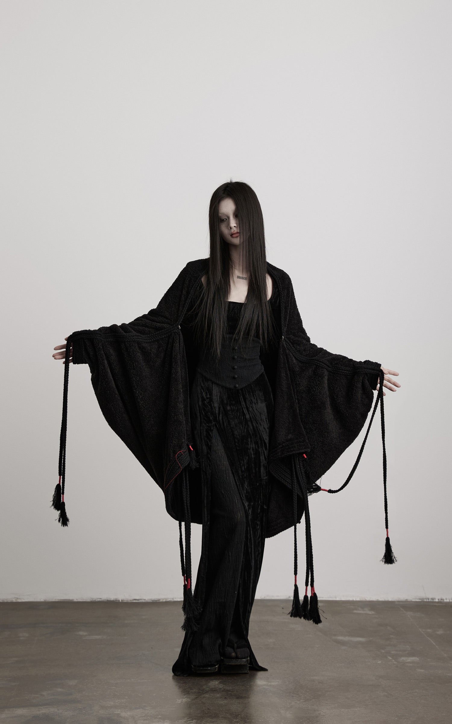 INDULGE Draped Tie-Detail Shawl Jacket