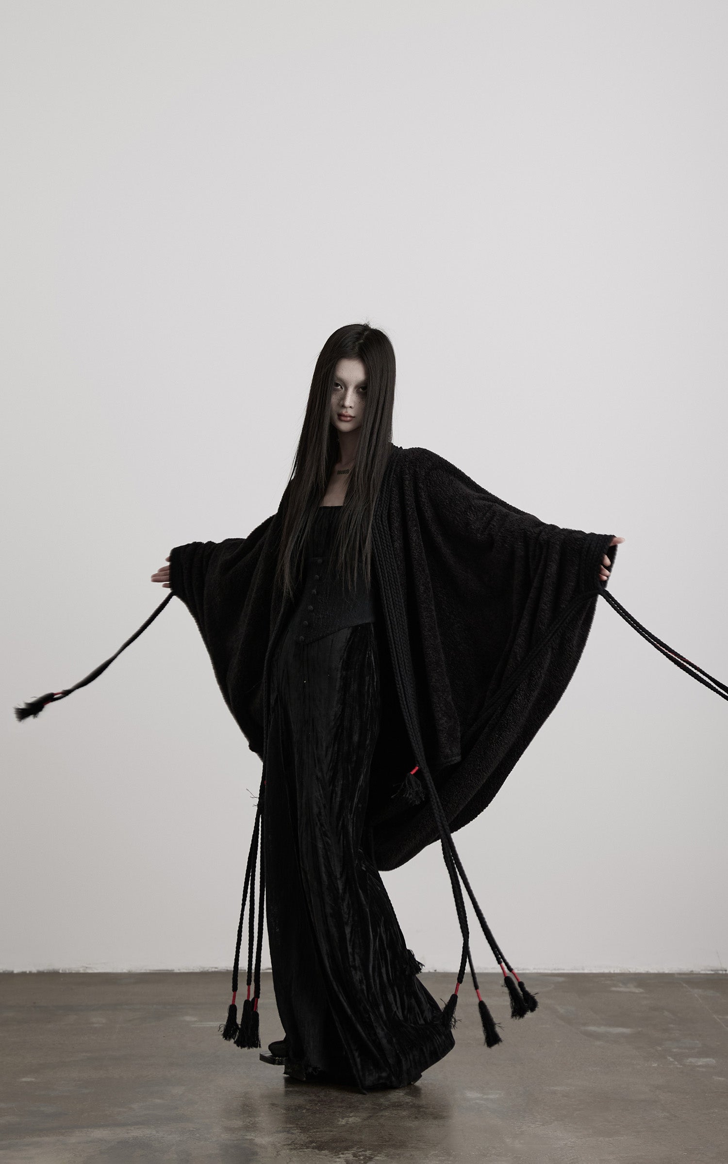 INDULGE Draped Tie-Detail Shawl Jacket