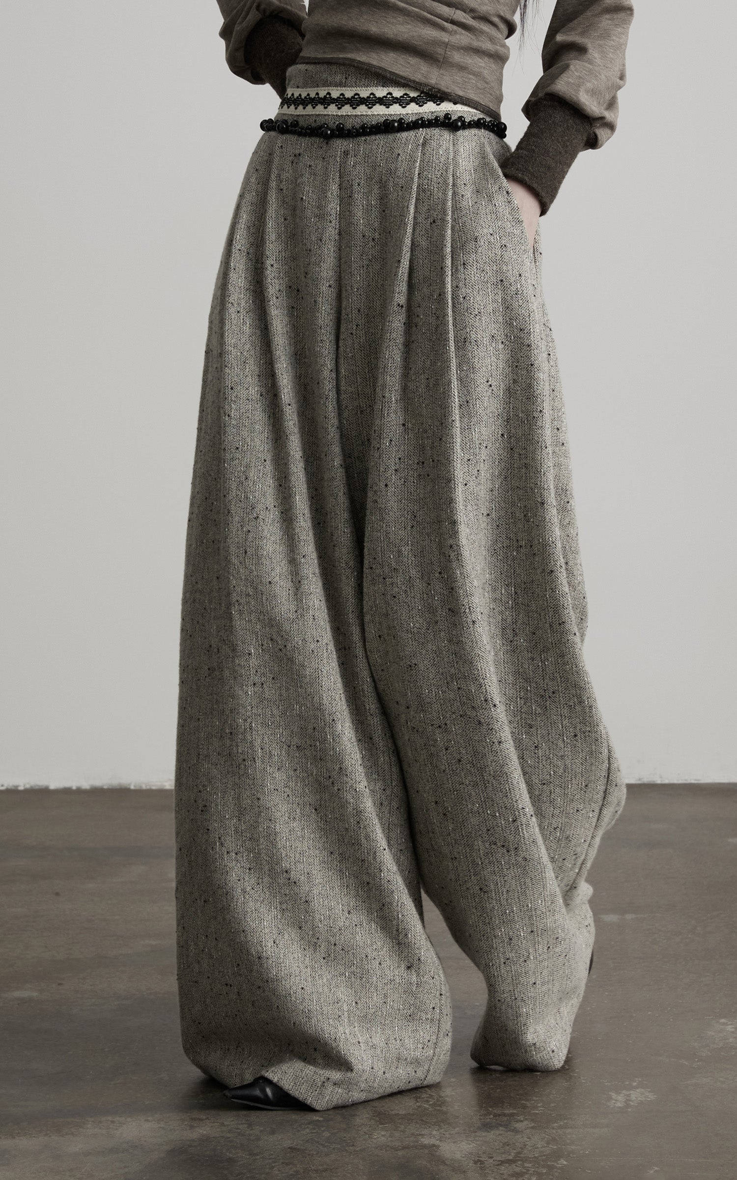 INDULGE Pleated Wide-Leg Trousers