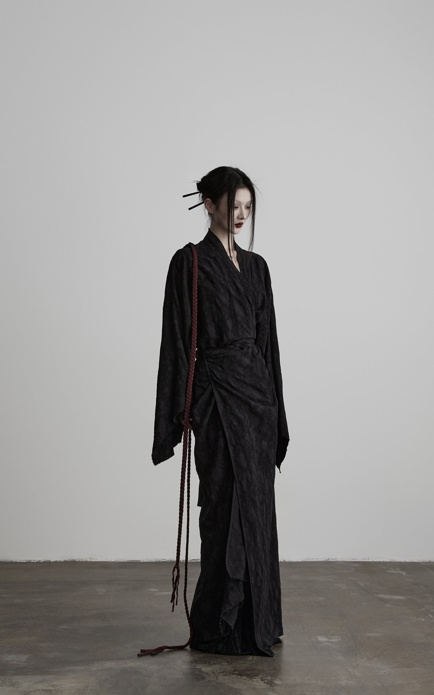 INDULGE Deconstructed Wrap Jacquard Long Knit