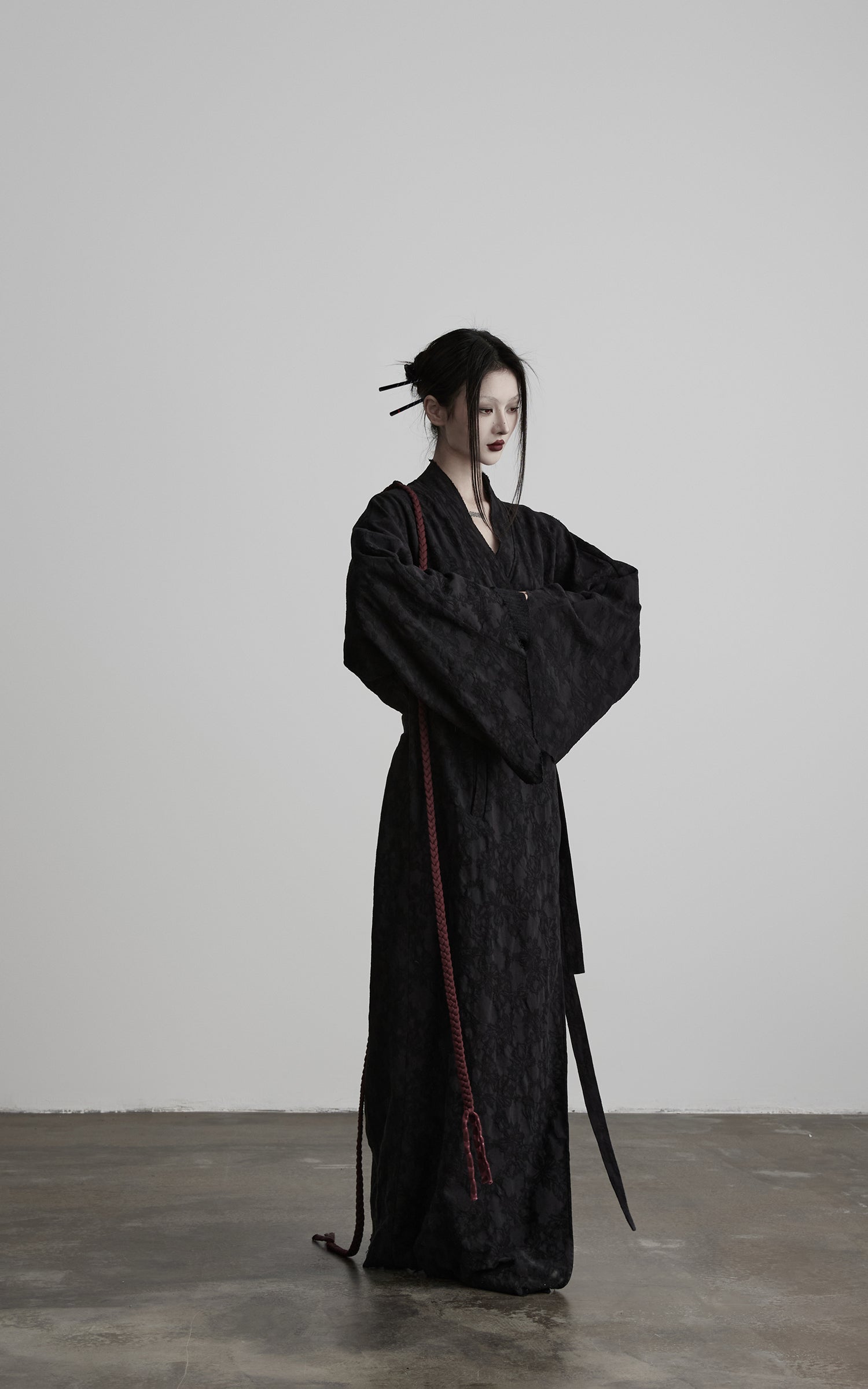 INDULGE Deconstructed Wrap Jacquard Long Knit