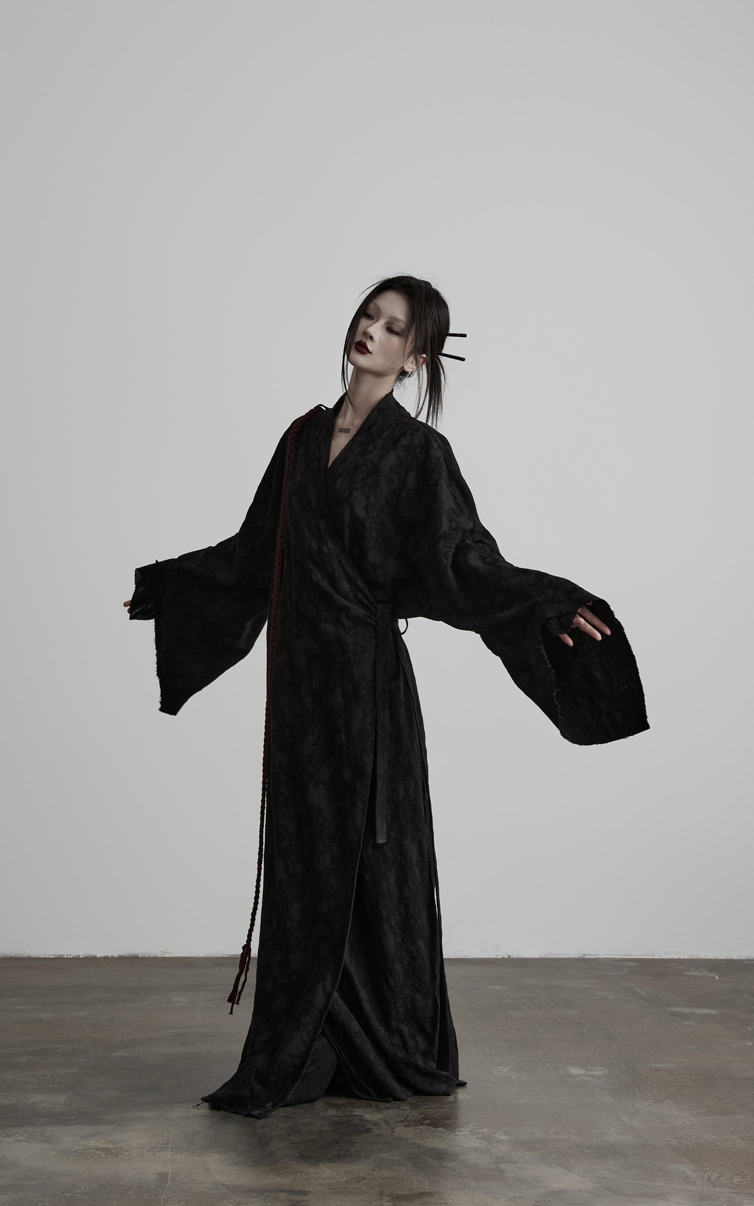 INDULGE Deconstructed Wrap Jacquard Long Knit