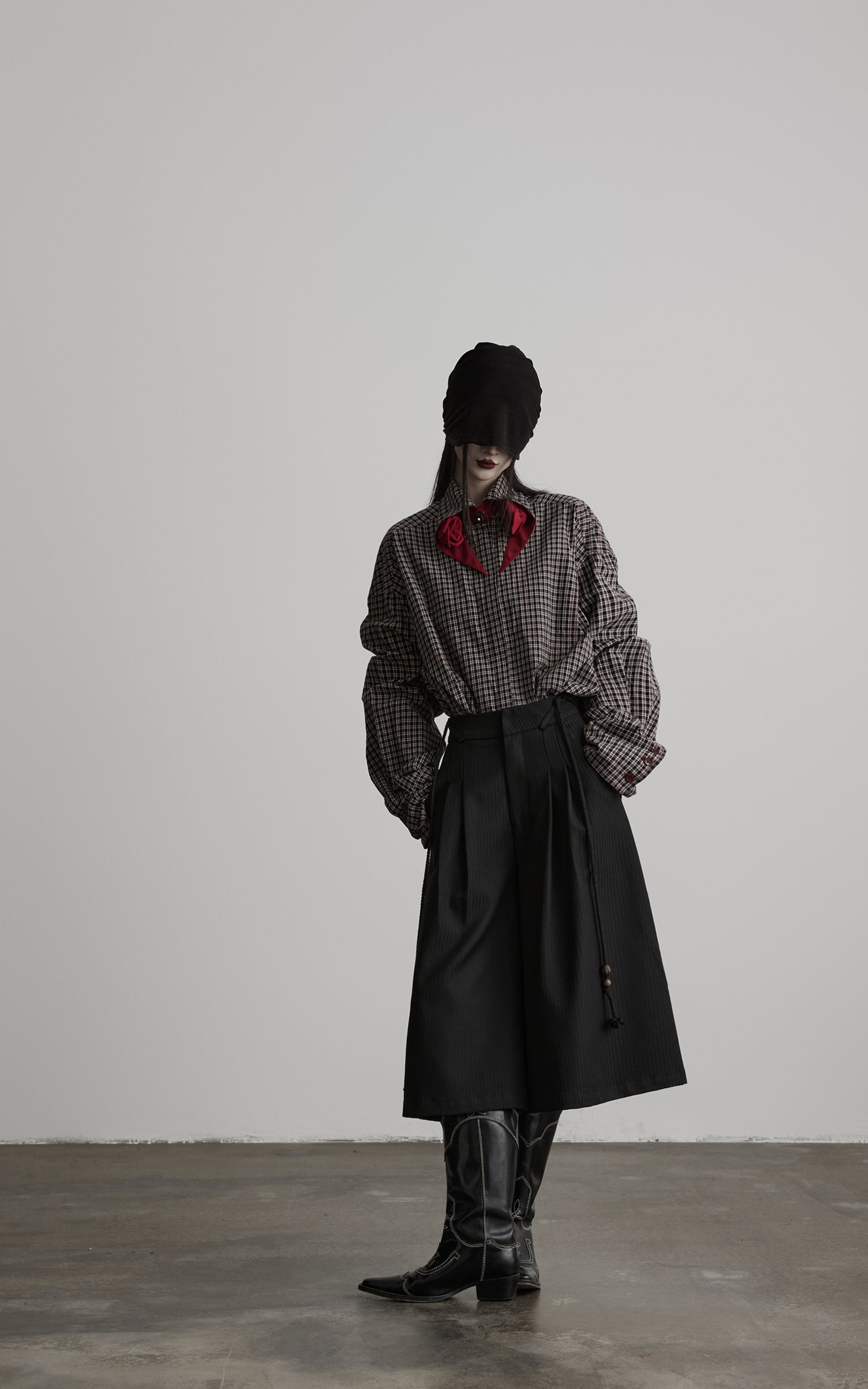 INDULGE Checked Rose Detail Loose Shirt