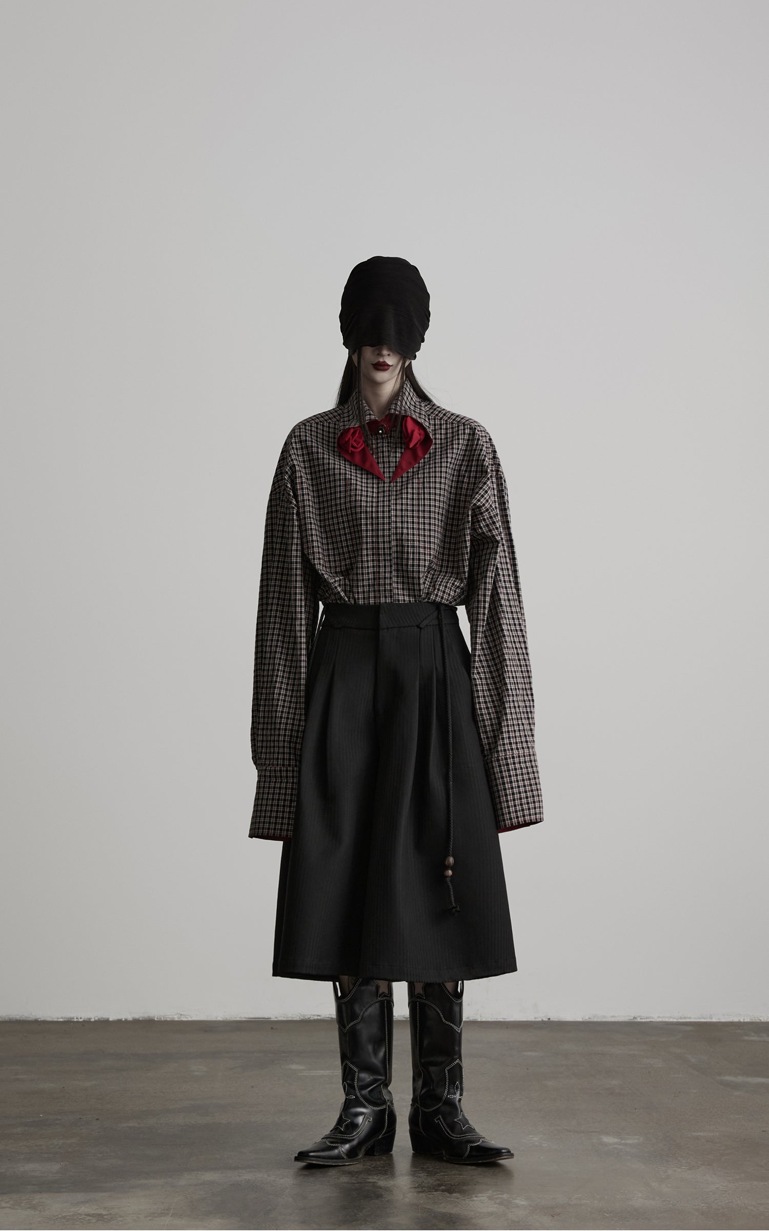 INDULGE Checked Rose Detail Loose Shirt