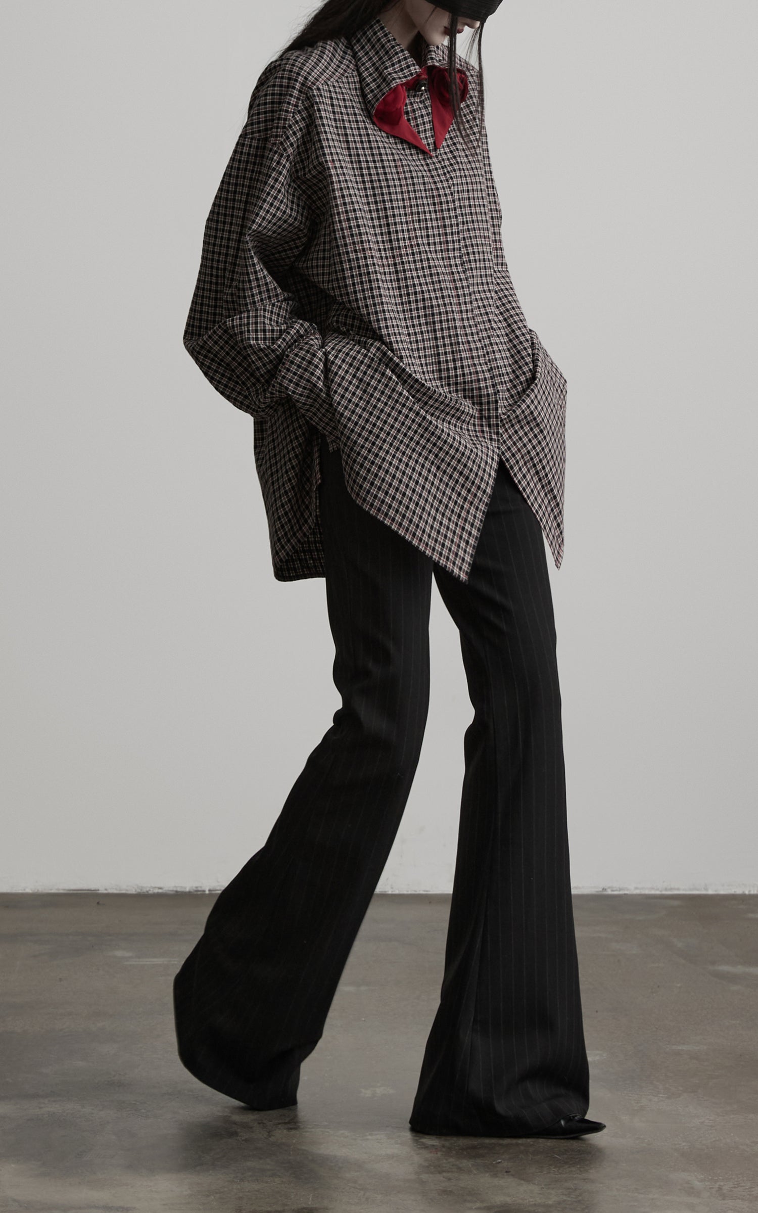 INDULGE Checked Rose Detail Loose Shirt