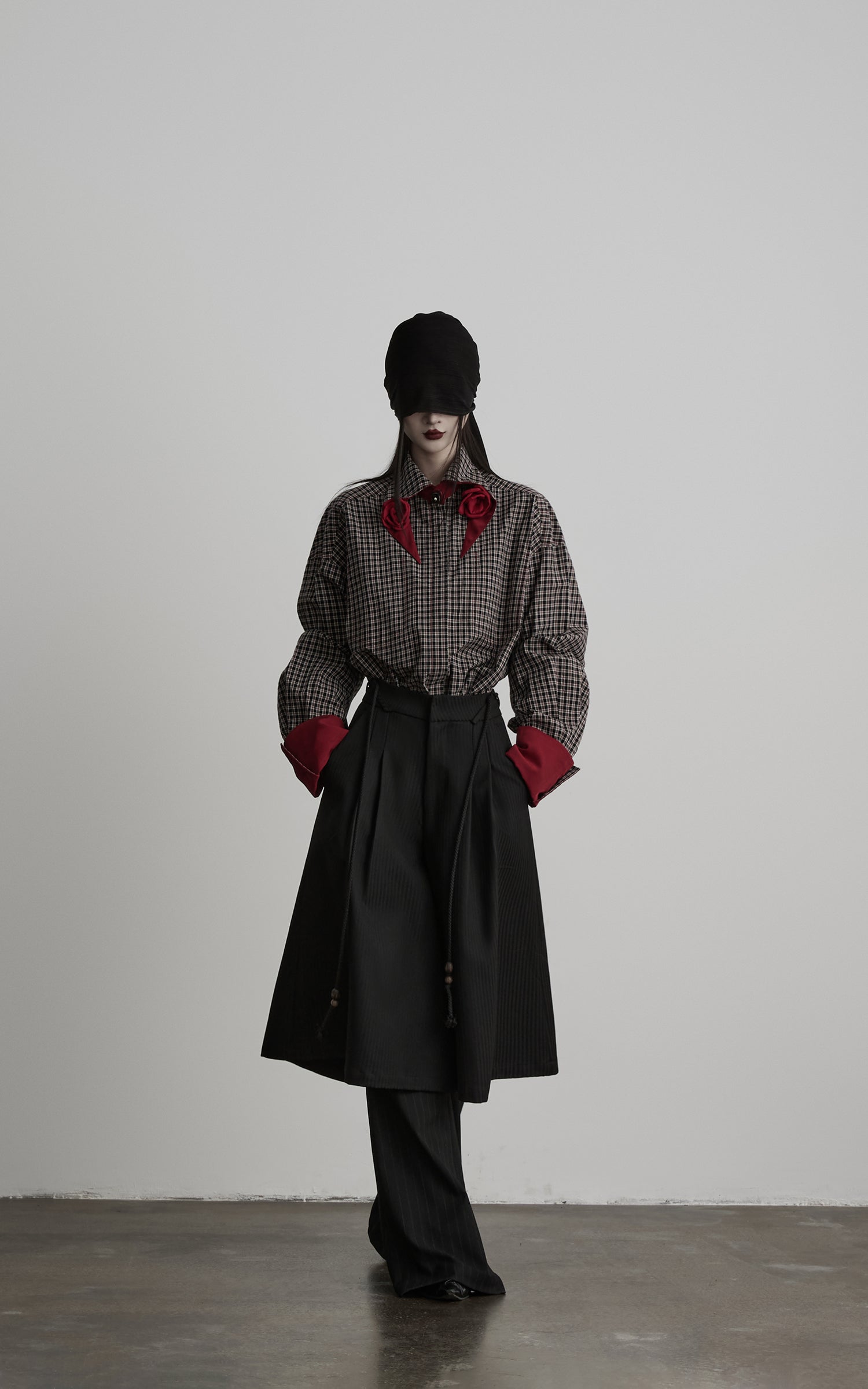 INDULGE Checked Rose Detail Loose Shirt