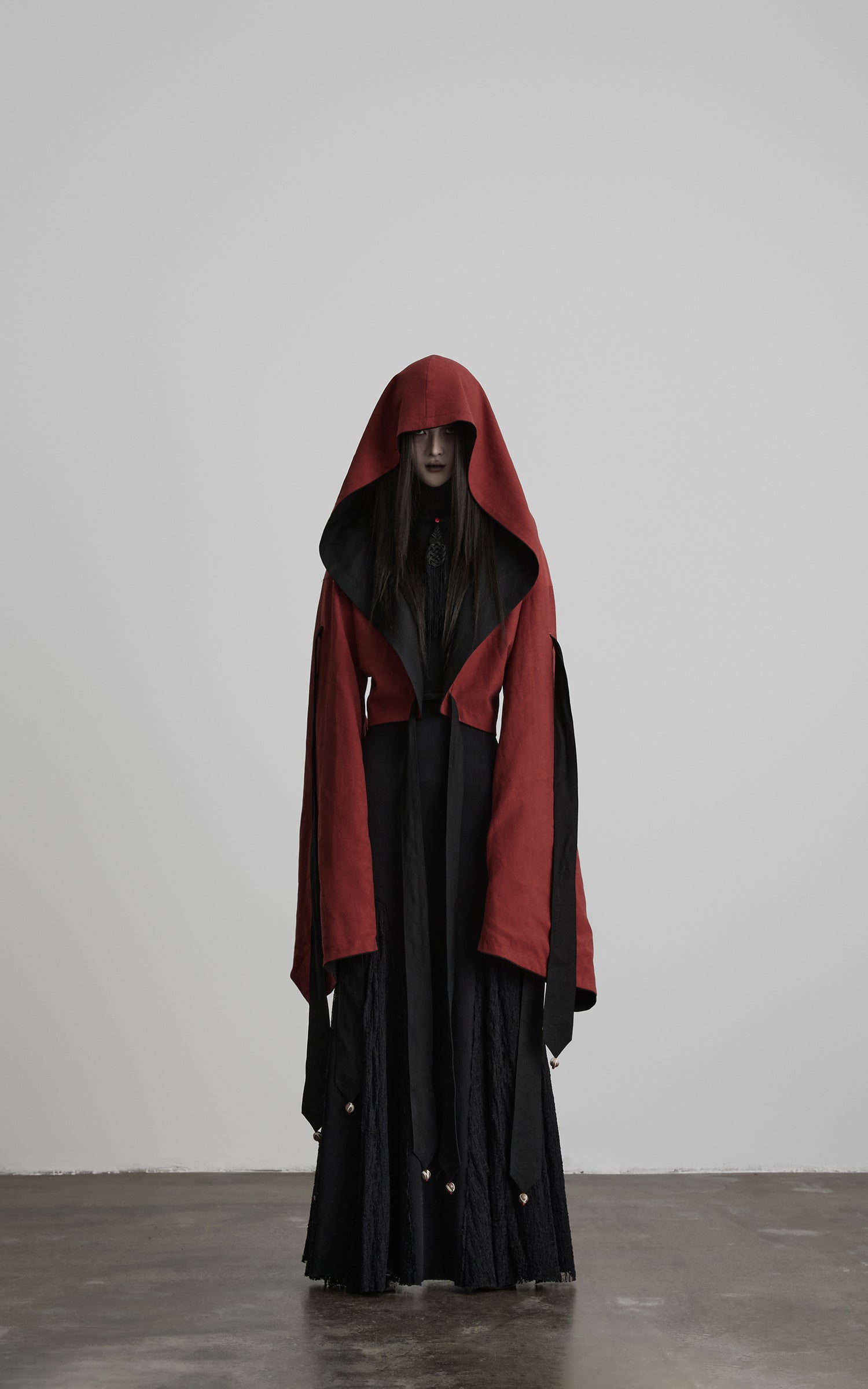 INDULGE Reversible Two-Tone Hooded Tie-Detail Jacket