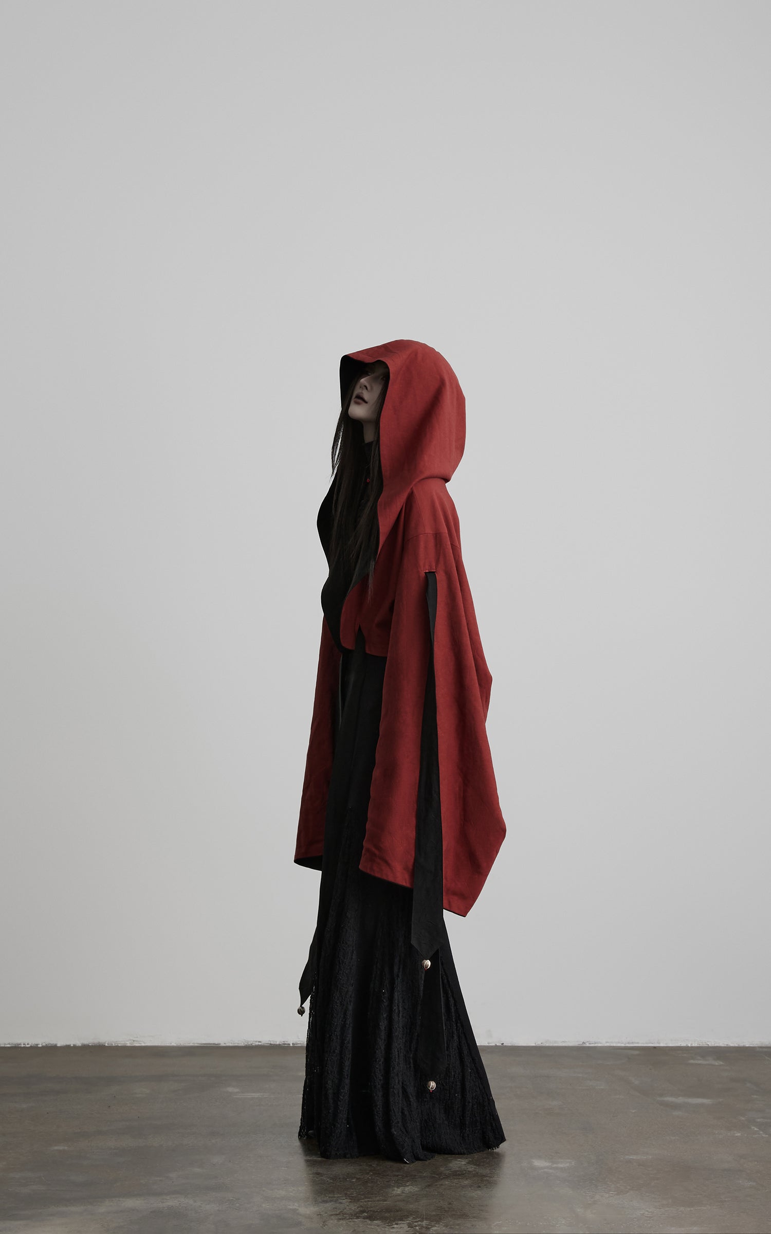 INDULGE Reversible Two-Tone Hooded Tie-Detail Jacket