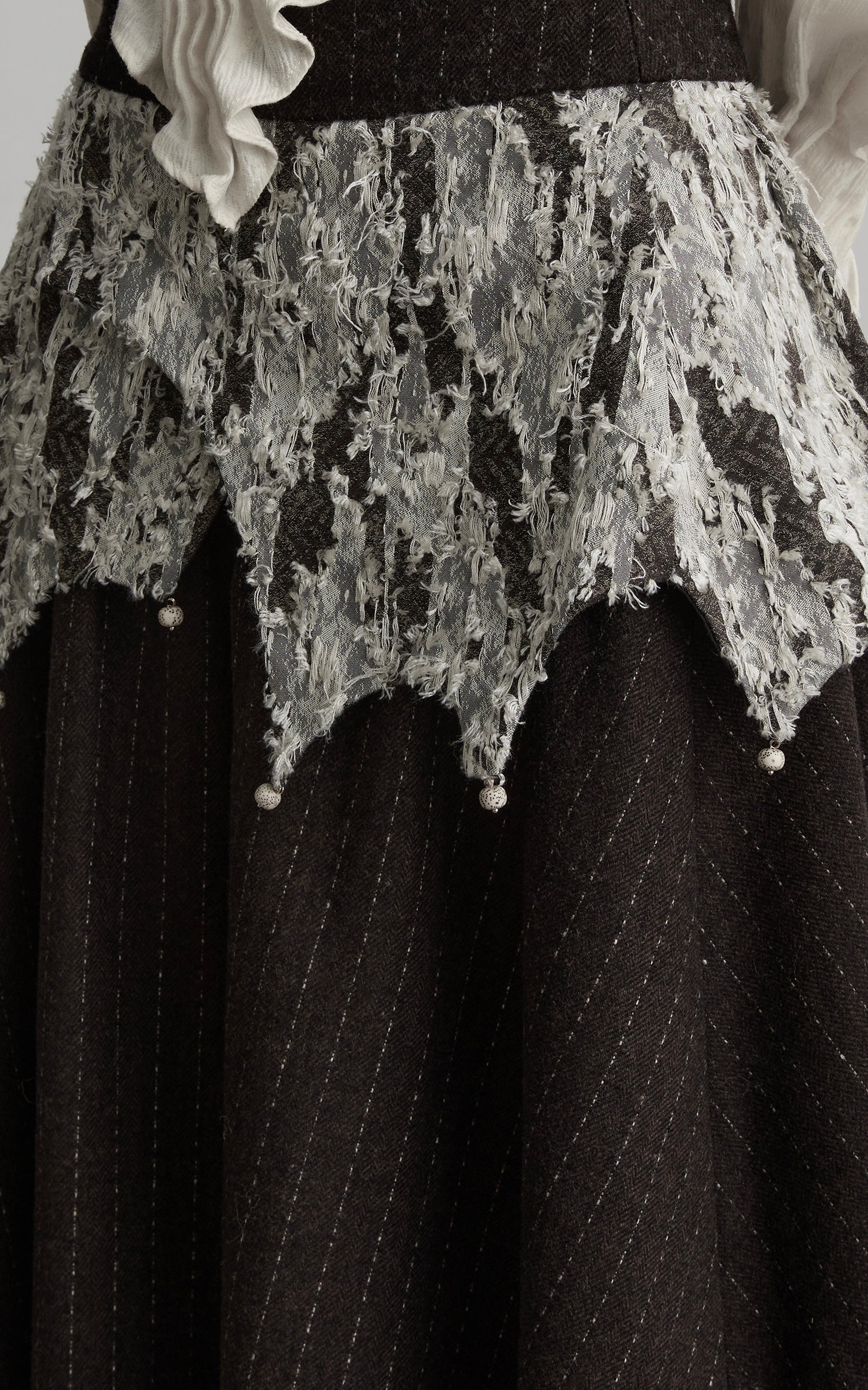 DOINDULGE Layered Fragment Texture Wool Maxi Skirt