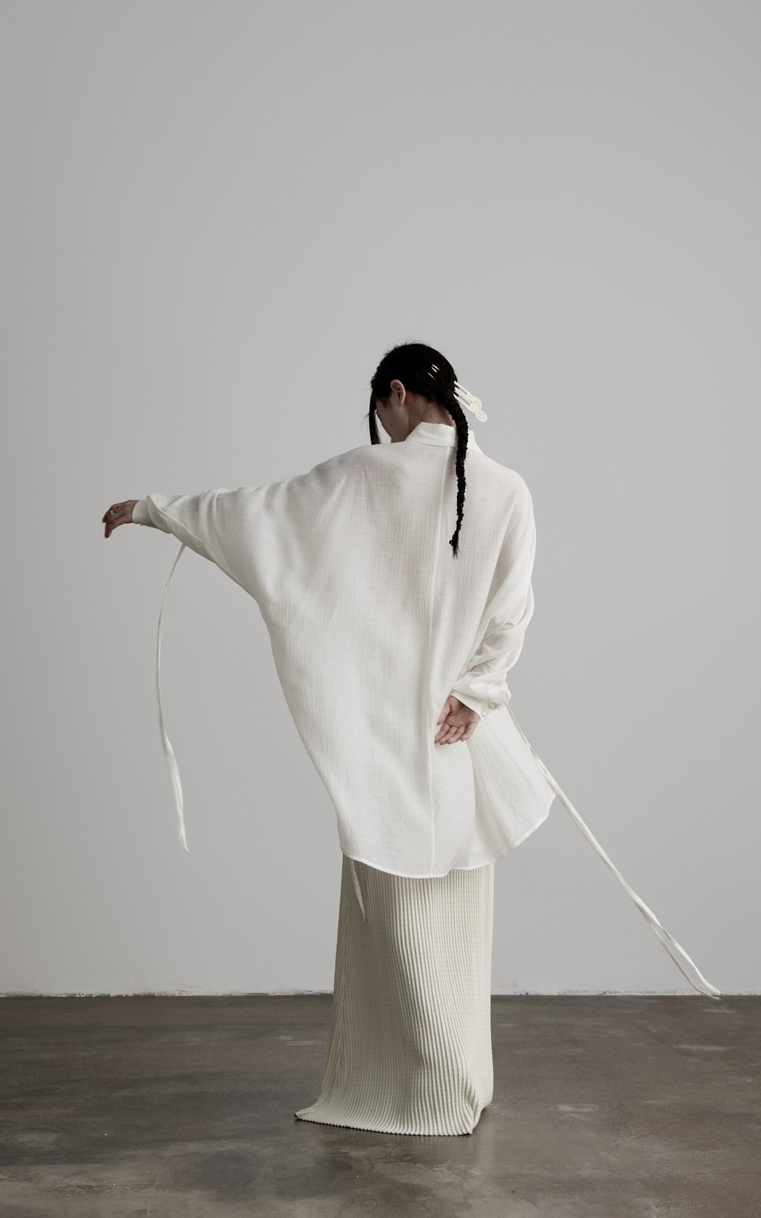 <tc>DOINDULGE</tc> Drapiertes Fledermausärmel-Shirt mit Kordelzug