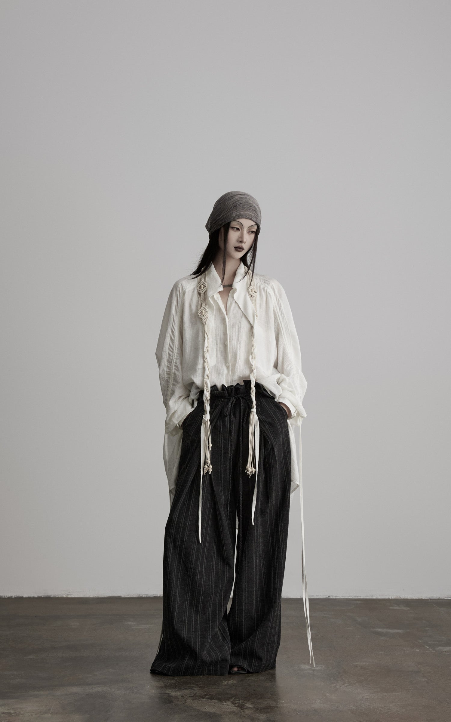 <tc>DOINDULGE</tc> Drapiertes Fledermausärmel-Shirt mit Kordelzug