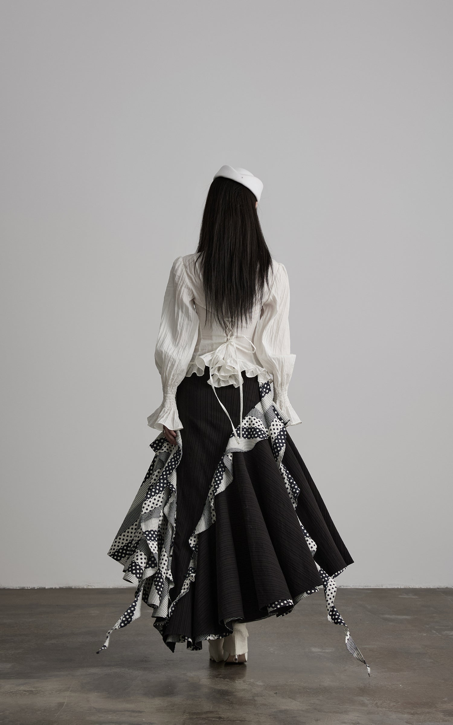 <tc>DOINDULGE</tc> Gerafftes Strukturiertes Gothic-Hemd