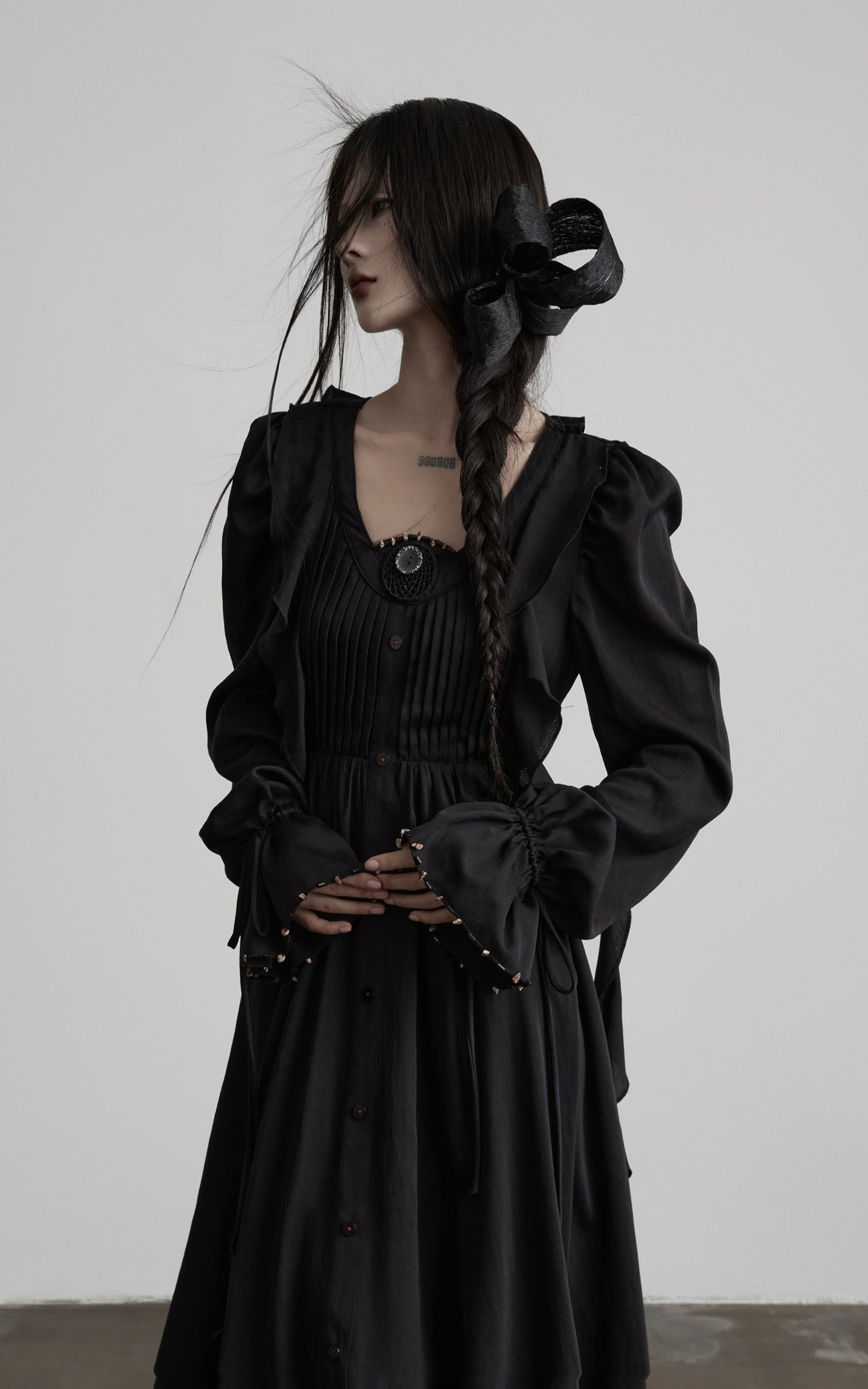 DOINDULGE Smocked Panel Ritual Long Dress