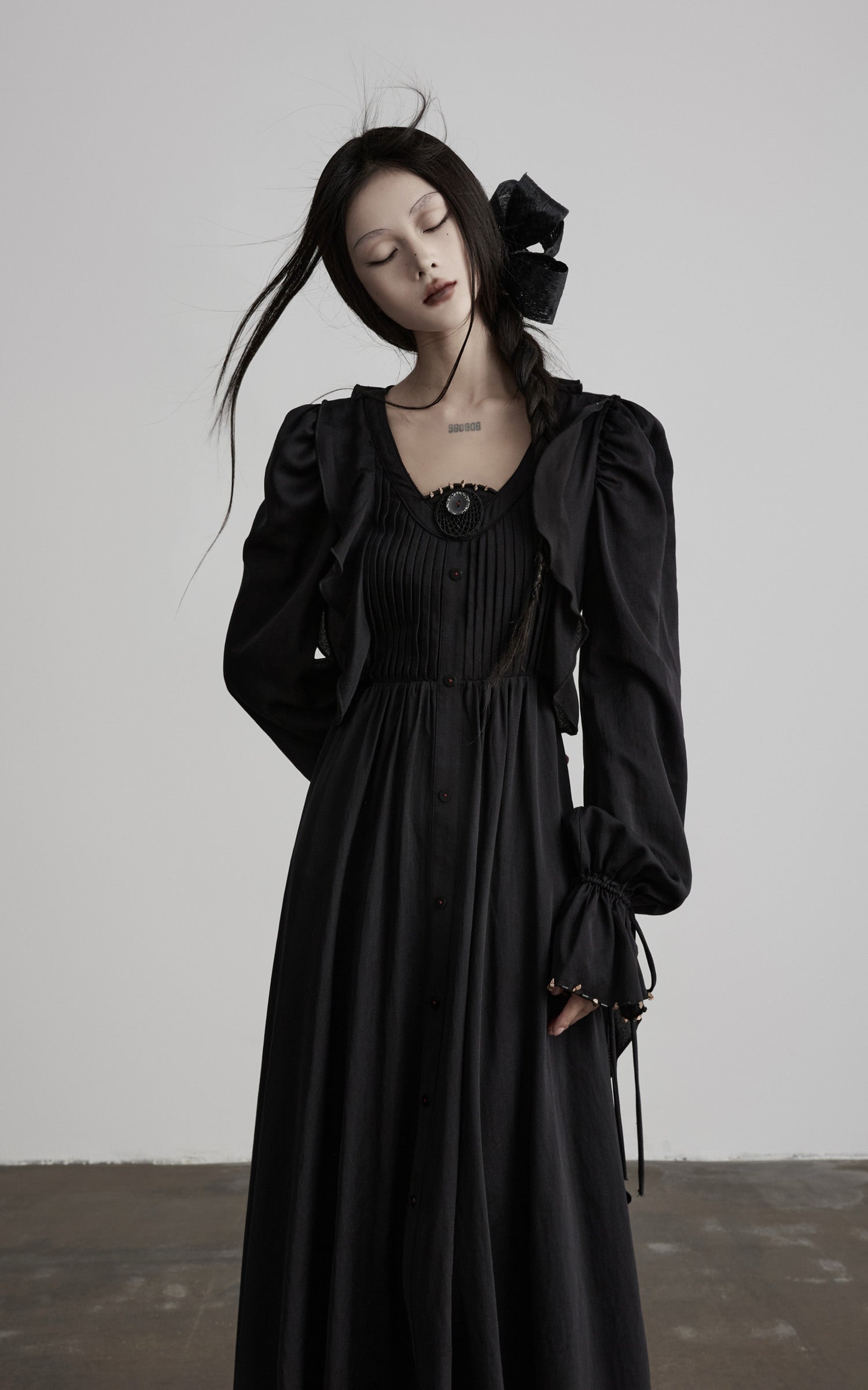 DOINDULGE Smocked Panel Ritual Long Dress