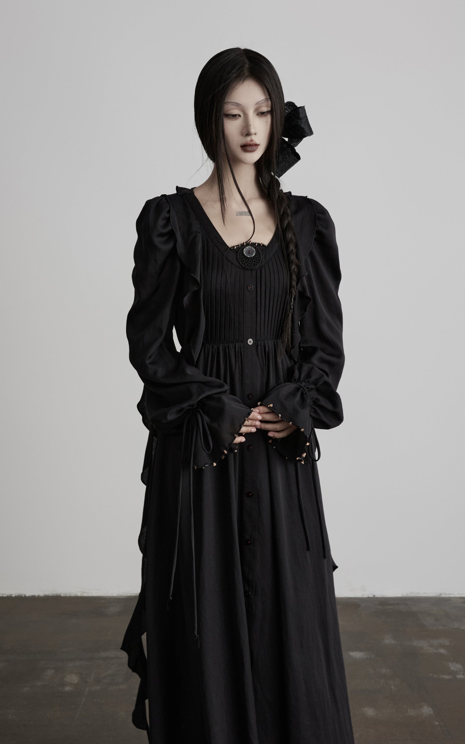 DOINDULGE Smocked Panel Ritual Long Dress