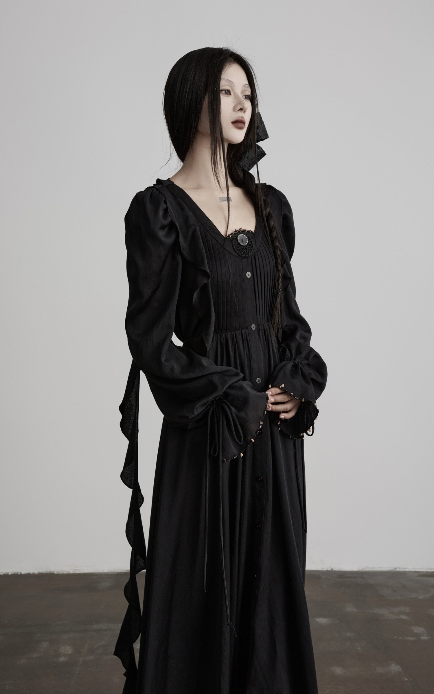 DOINDULGE Smocked Panel Ritual Long Dress