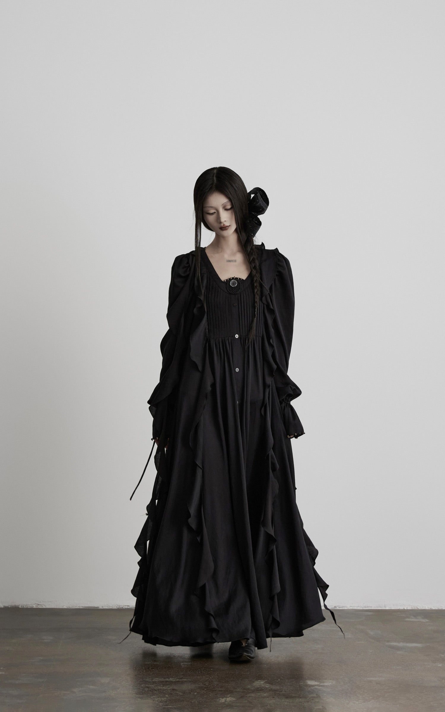 DOINDULGE Smocked Panel Ritual Long Dress