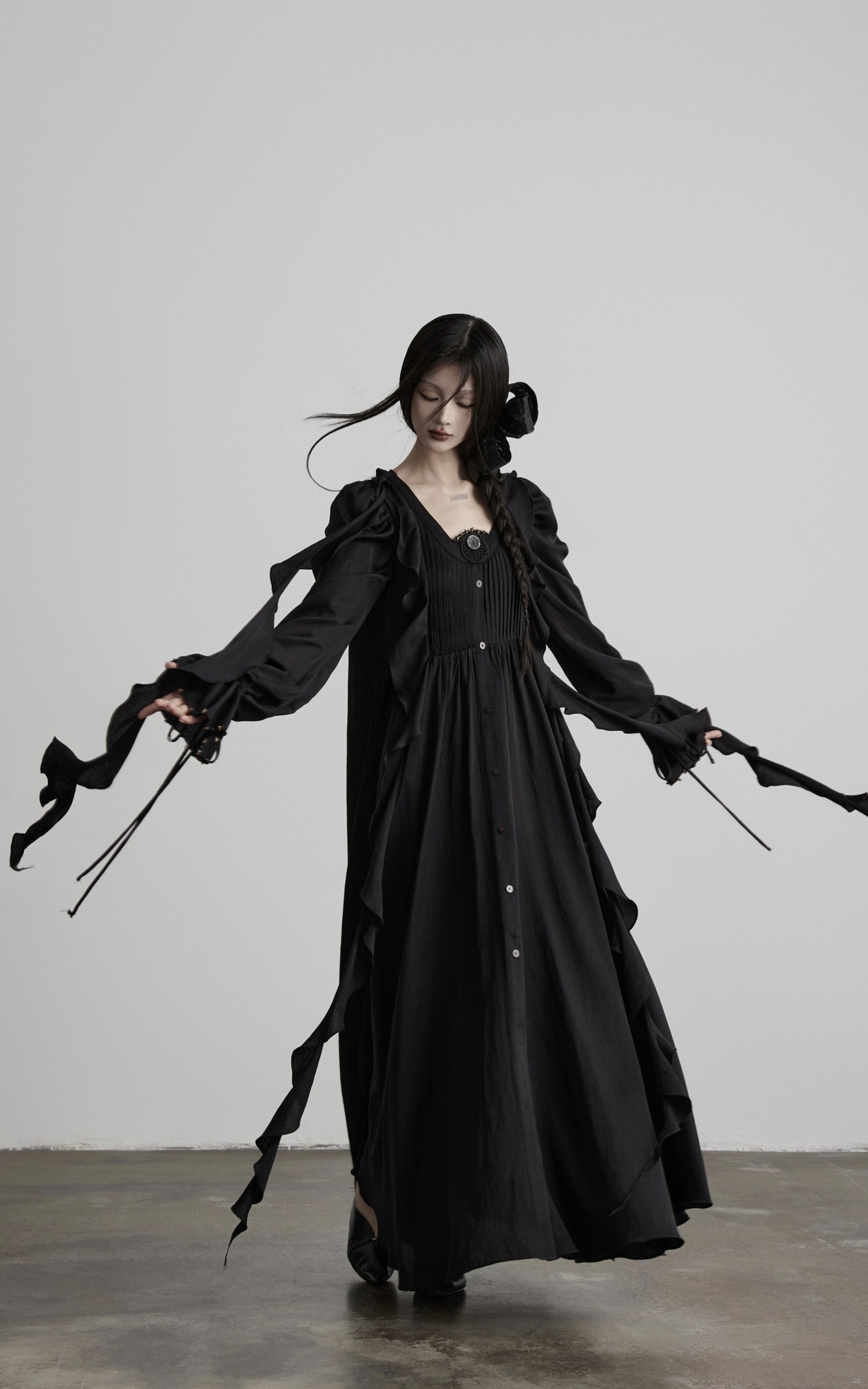 DOINDULGE Smocked Panel Ritual Long Dress