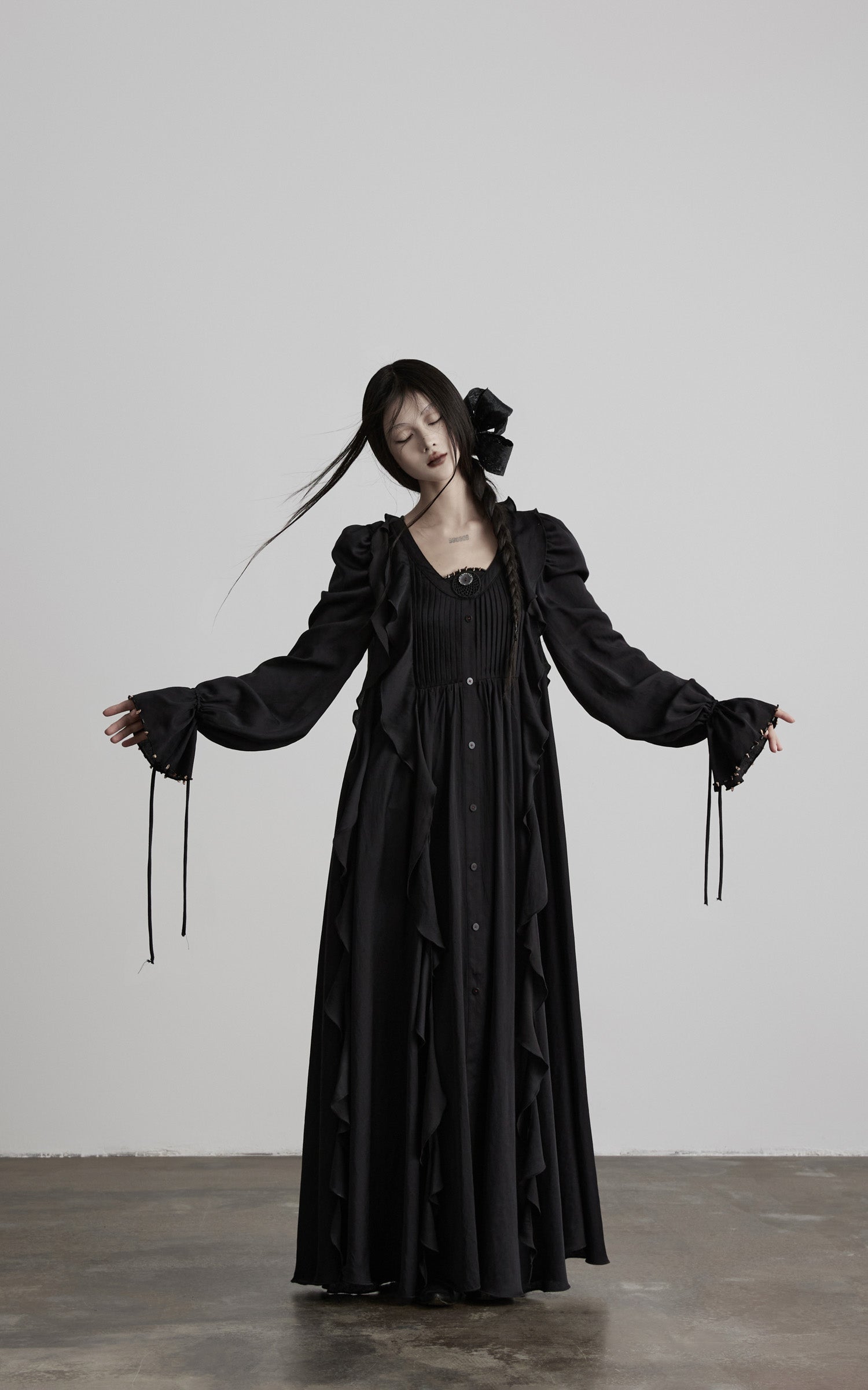 <tc>DOINDULGE</tc> Plissiertes Panel-Ritual-Langkleid