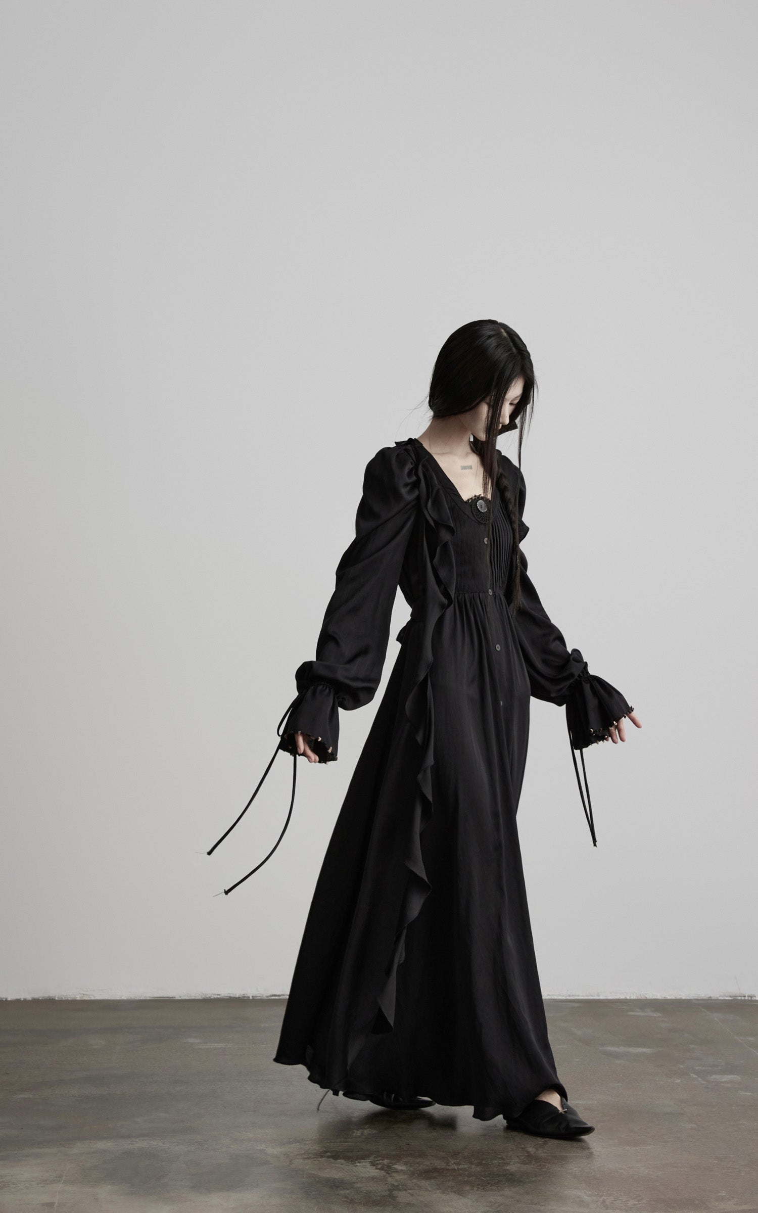 DOINDULGE Smocked Panel Ritual Long Dress