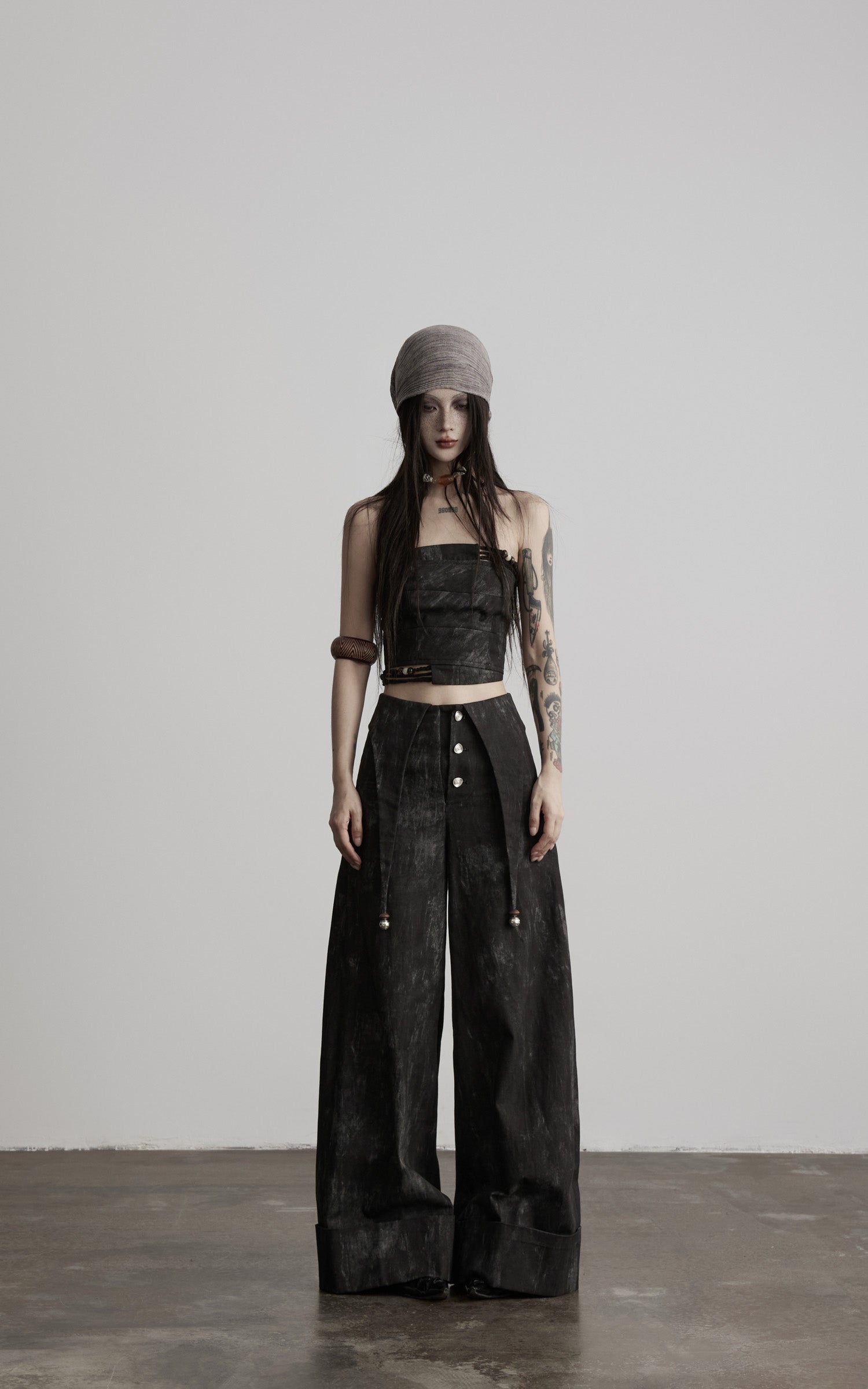 DOINDULGE Distressed Wide Leg Pants