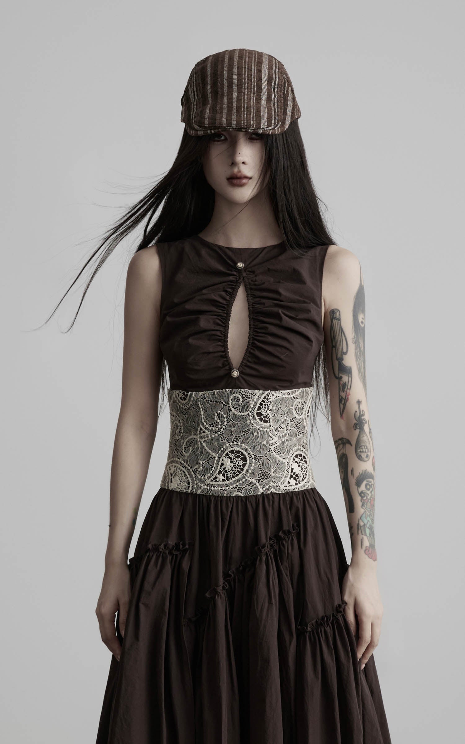 DOINDULGE Lace Waist Maxi Dress