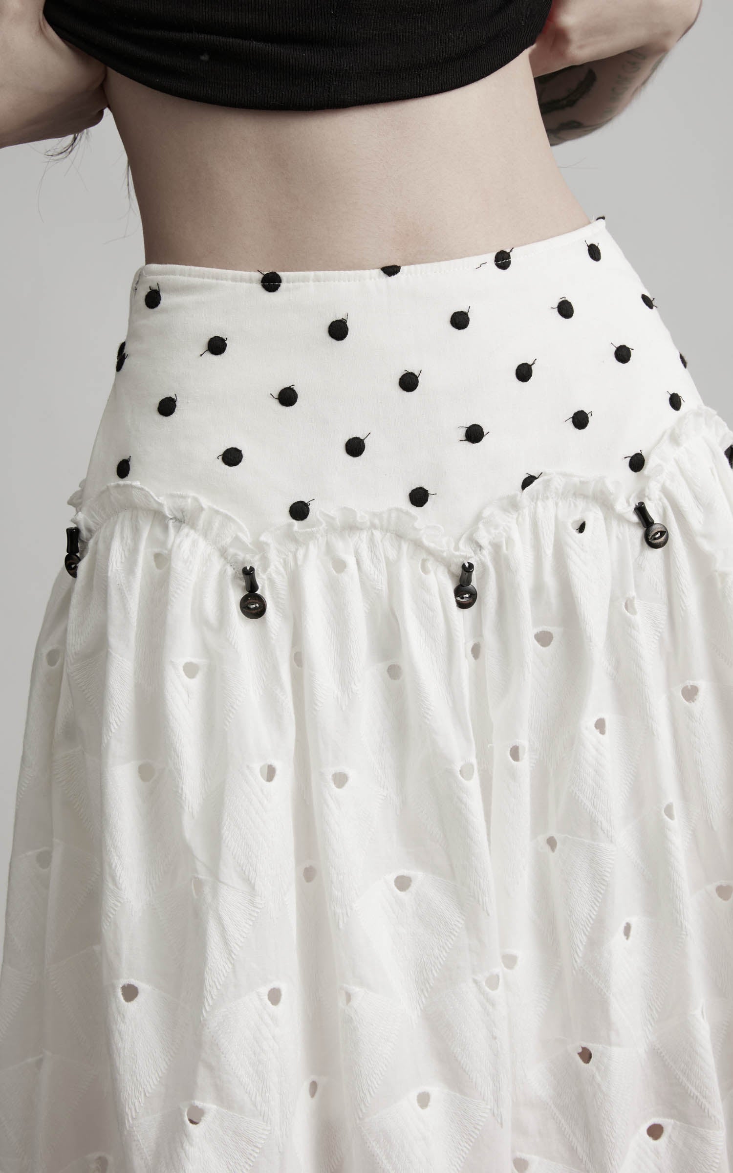 DOINDULGE Polka Dot Wide-Leg Pants