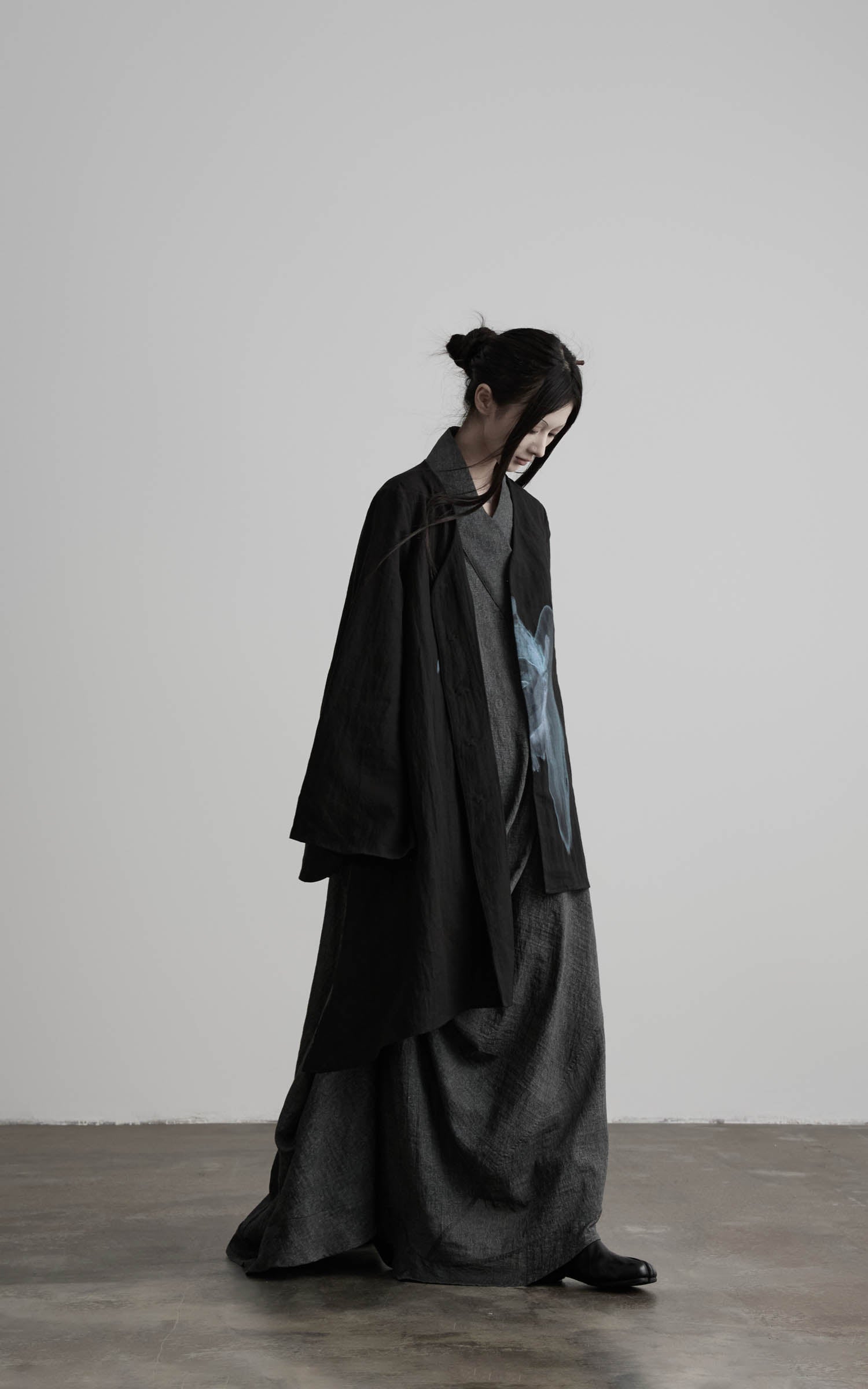 DOINDULGE Draped Shawl Collar Maxi Dress