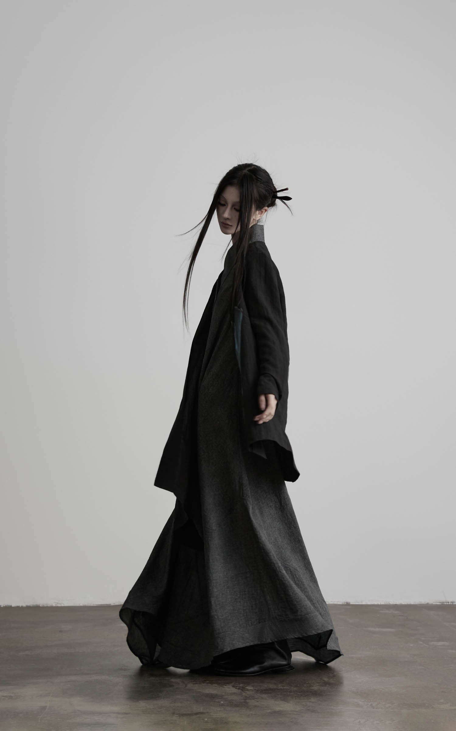 DOINDULGE Draped Shawl Collar Maxi Dress