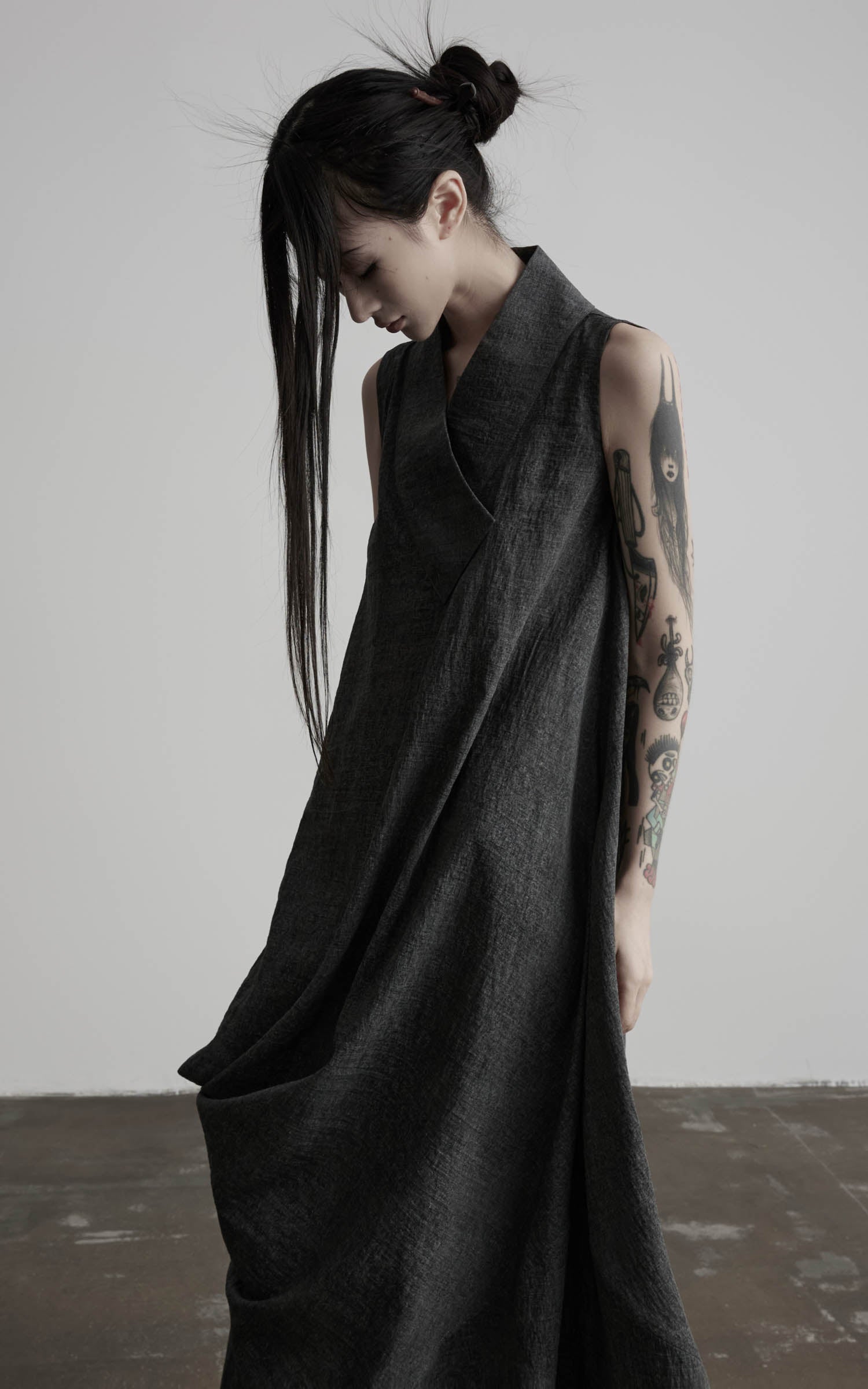 DOINDULGE Draped Shawl Collar Maxi Dress