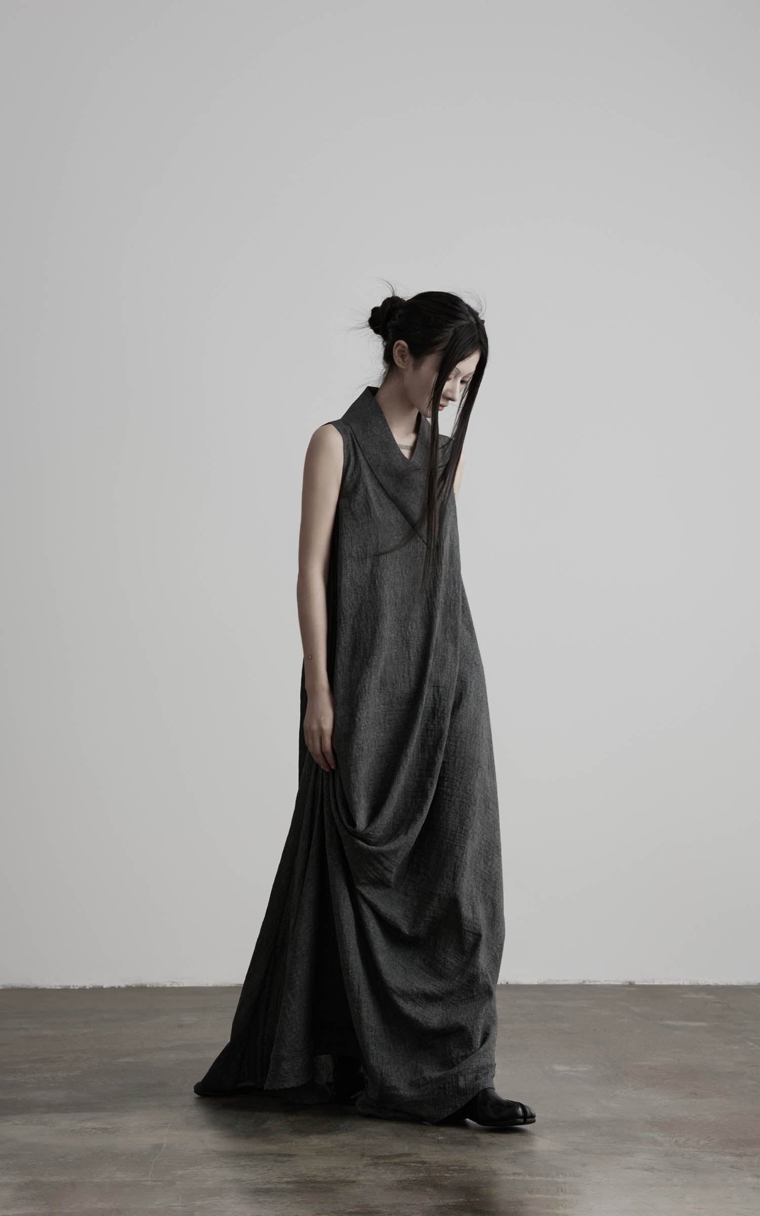 DOINDULGE Draped Shawl Collar Maxi Dress