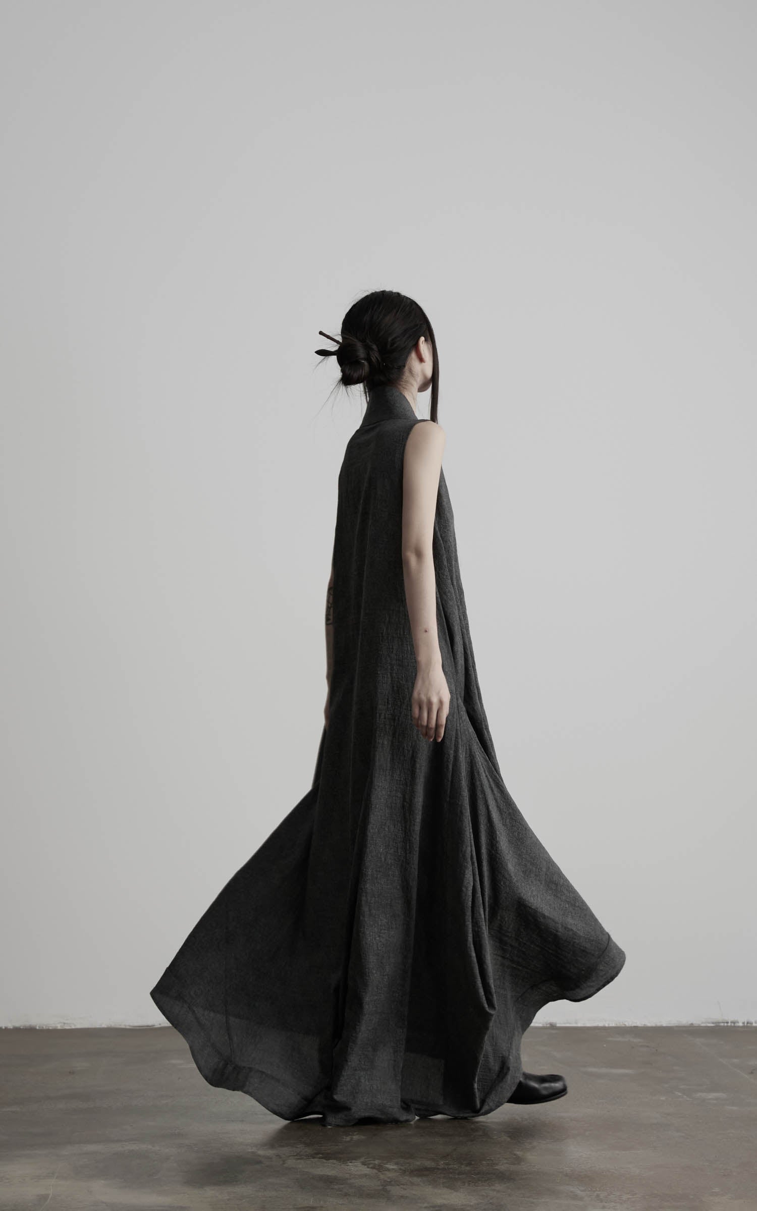 DOINDULGE Draped Shawl Collar Maxi Dress