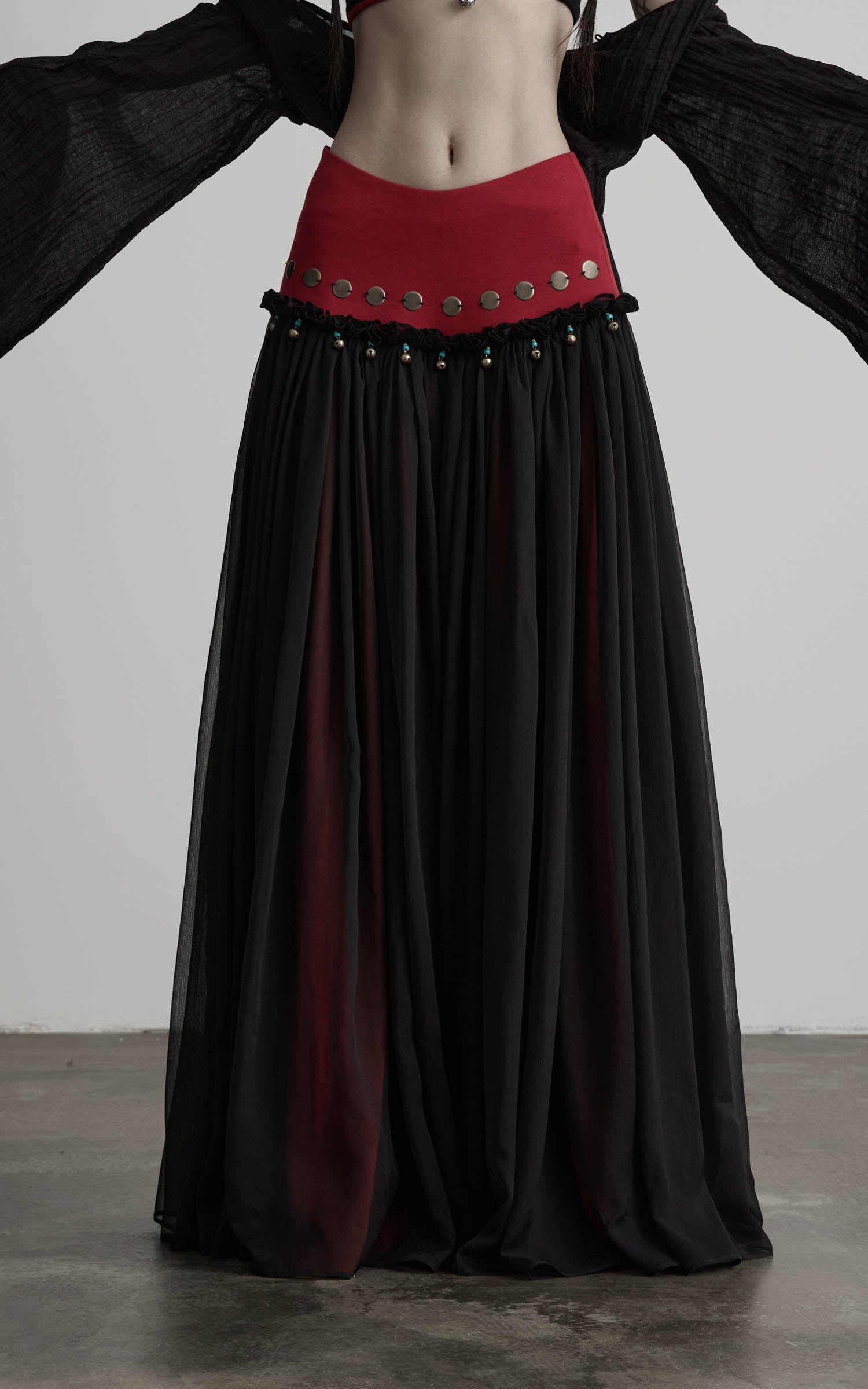 DOINDULGE Mesh Layered Maxi Skirt
