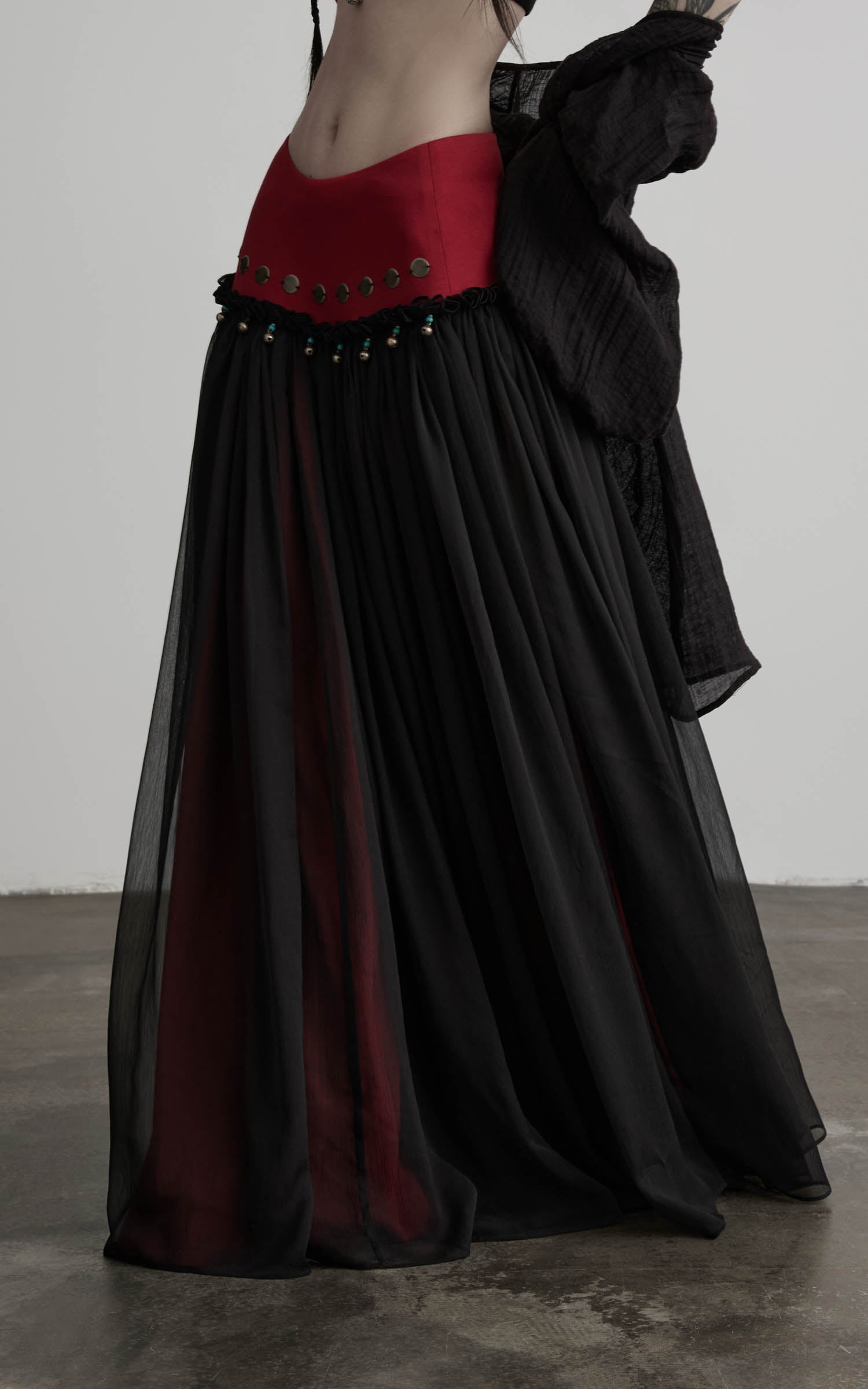 DOINDULGE Mesh Layered Maxi Skirt