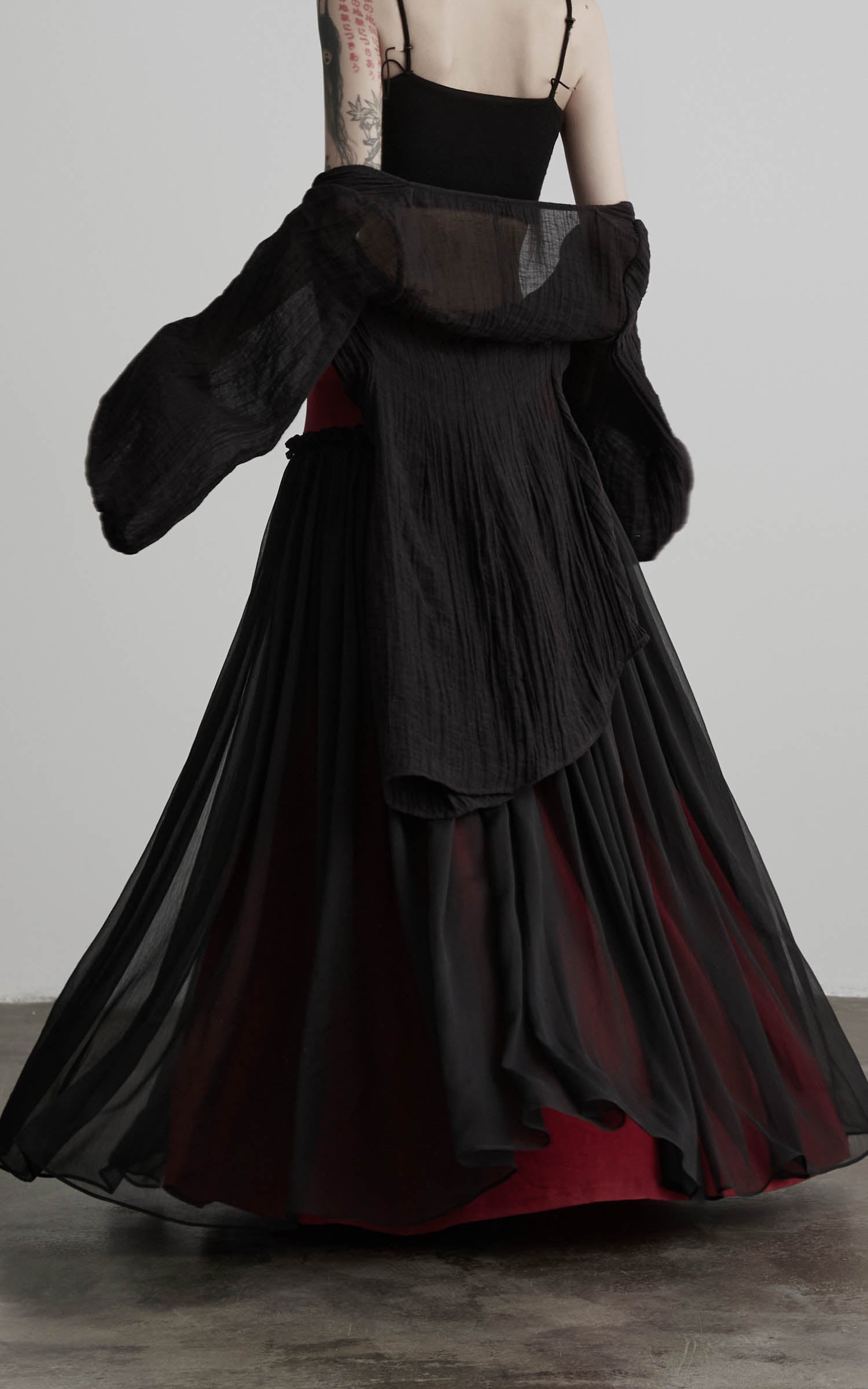 DOINDULGE Mesh Layered Maxi Skirt