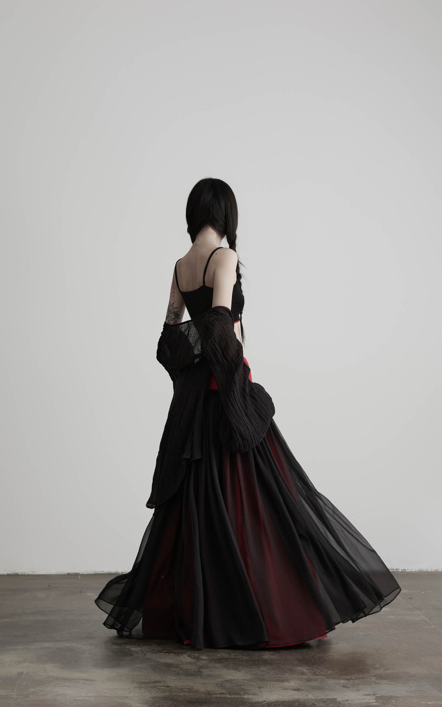 DOINDULGE Mesh Layered Maxi Skirt