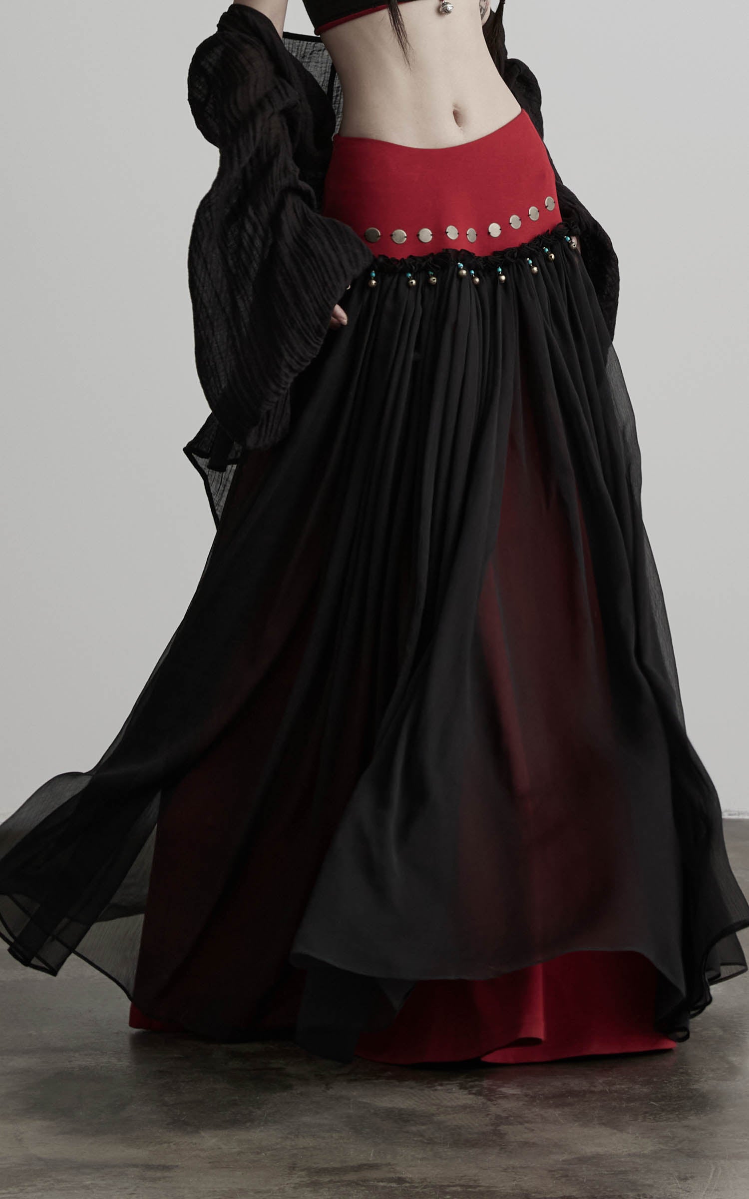 DOINDULGE Mesh Layered Maxi Skirt