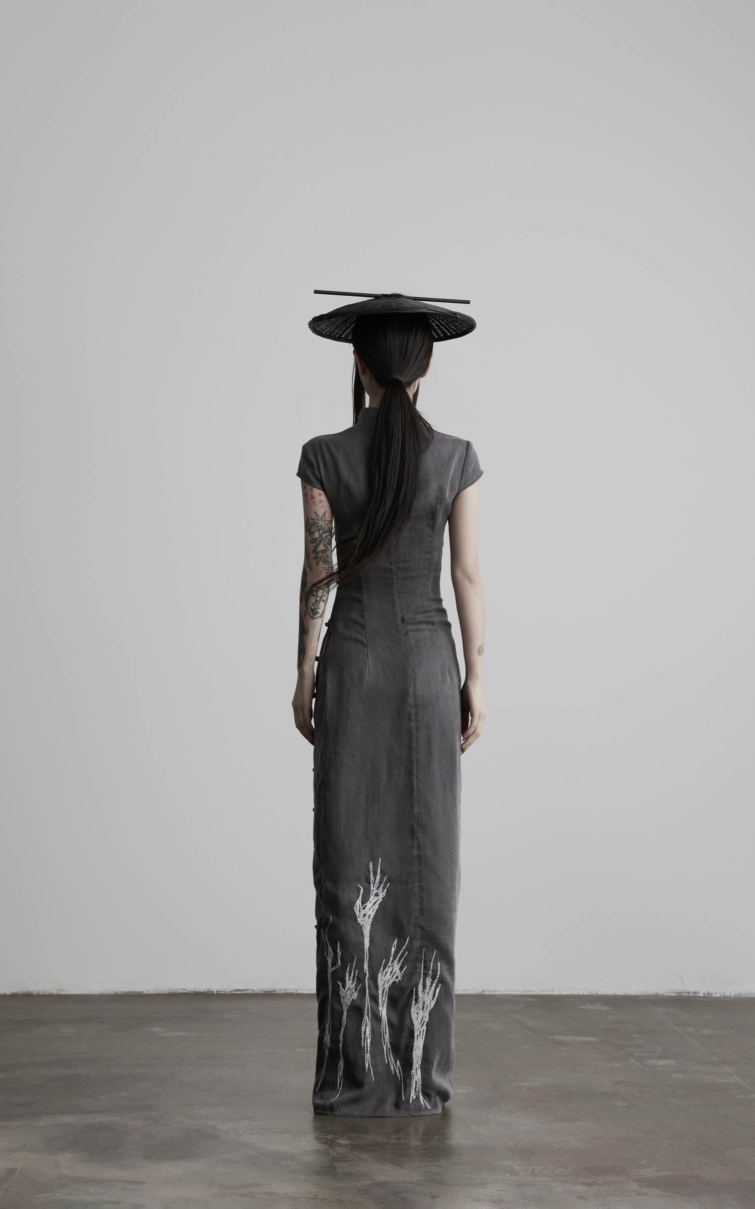 <tc>DOINDULGE</tc> Robe longue Cheongsam à col mandarin