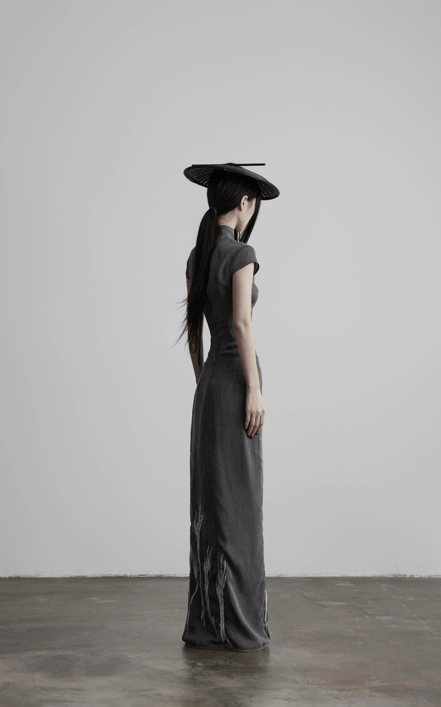 <tc>DOINDULGE</tc> Robe longue Cheongsam à col mandarin