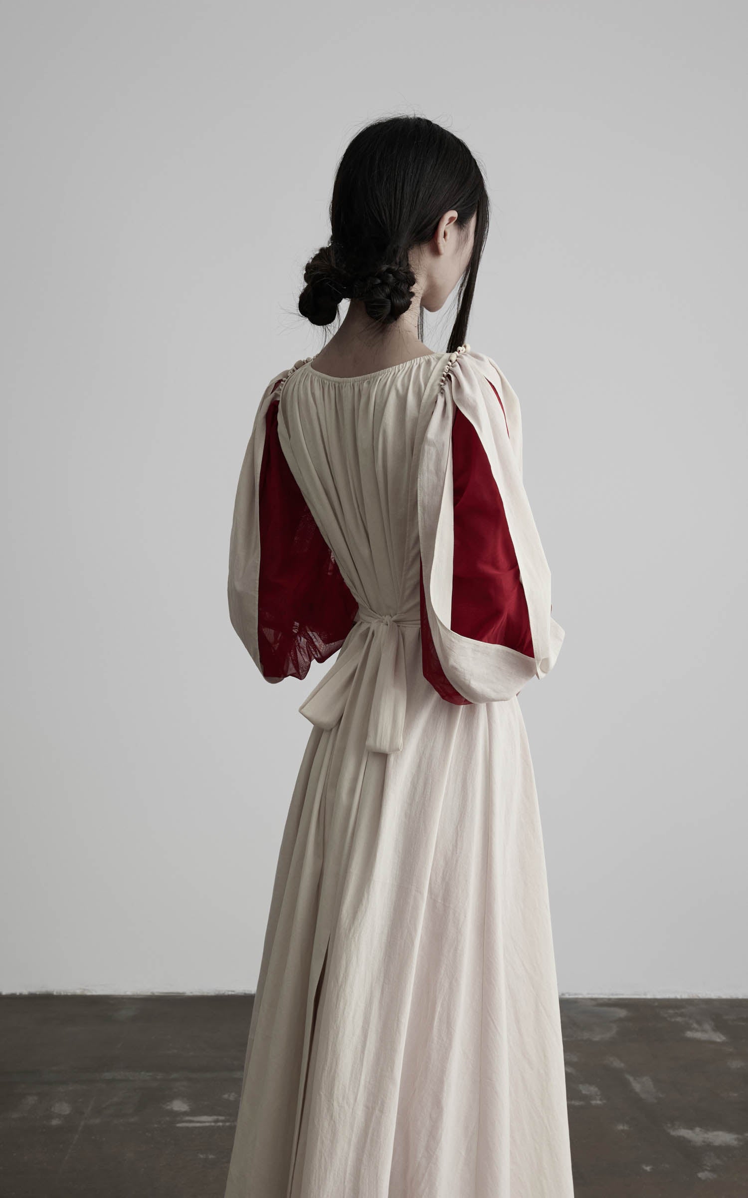 <tc>DOINDULGE</tc> Maxikleid mit quadratischem Ausschnitt und Puffärmeln