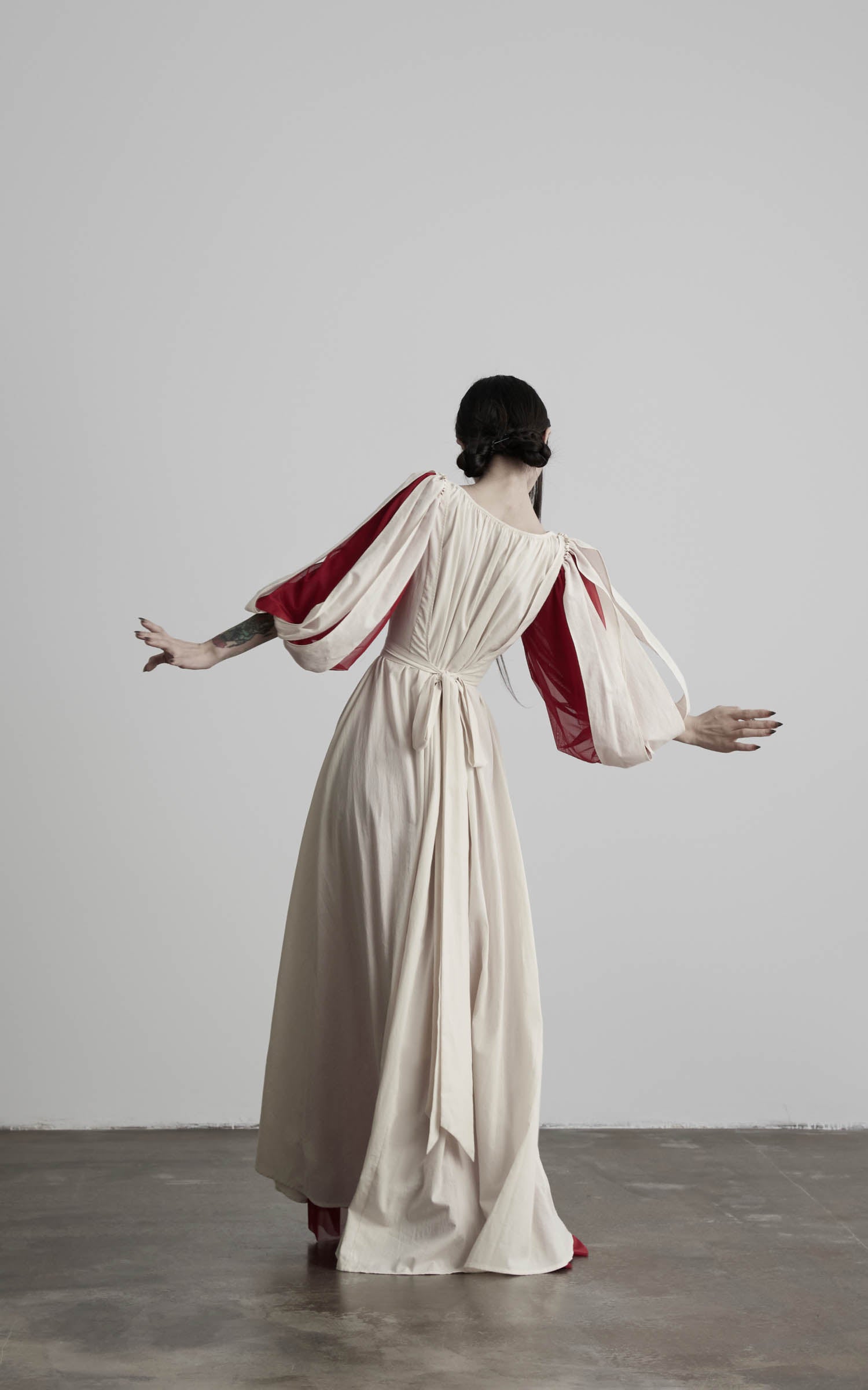 <tc>DOINDULGE</tc> Maxikleid mit quadratischem Ausschnitt und Puffärmeln