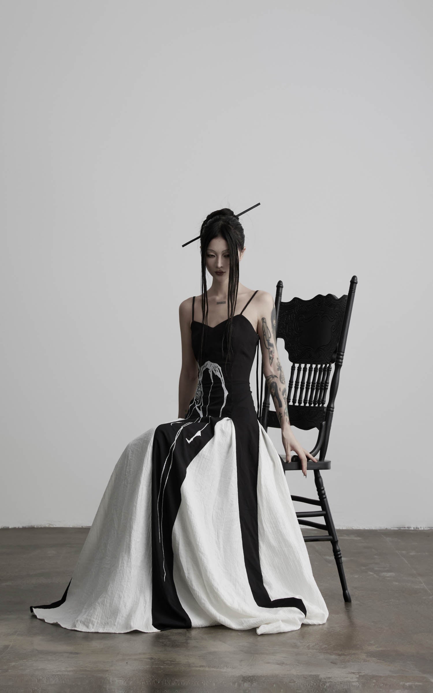DOINDULGE Spaghetti Strap Panel Maxi Dress