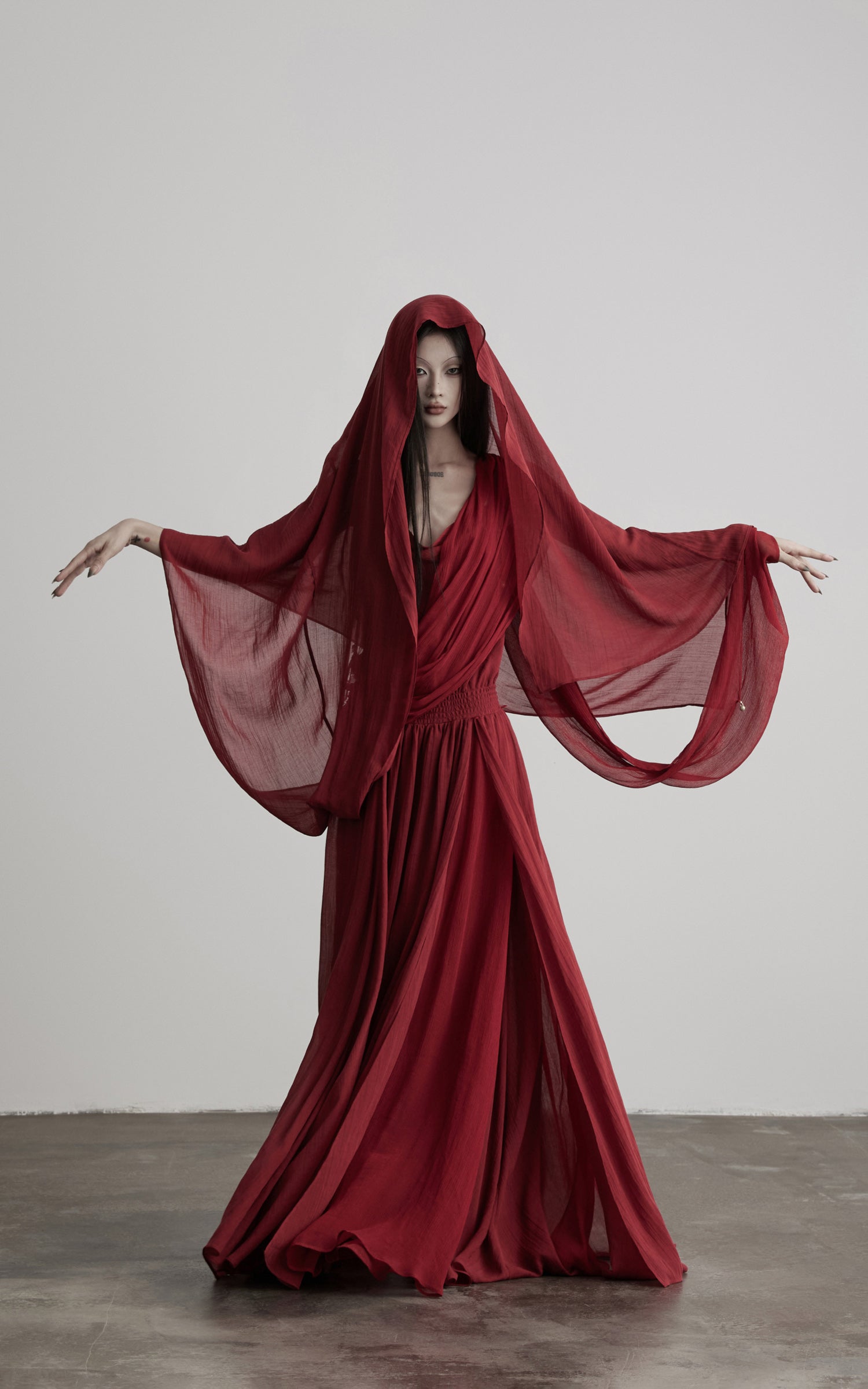 DOINDULGE Scarf Tie Cinched Cami Maxi Dress