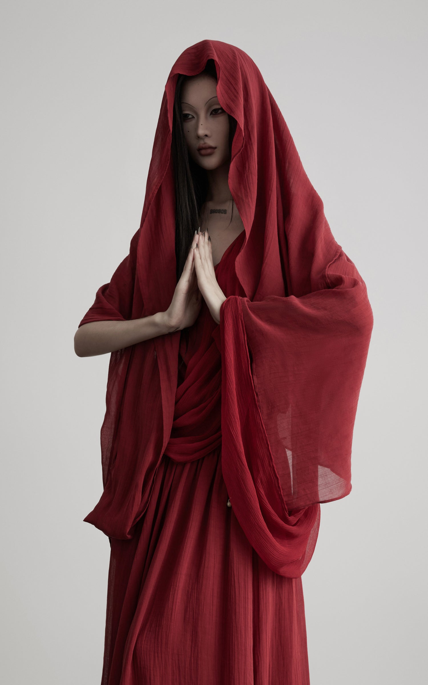 DOINDULGE Scarf Tie Cinched Cami Maxi Dress