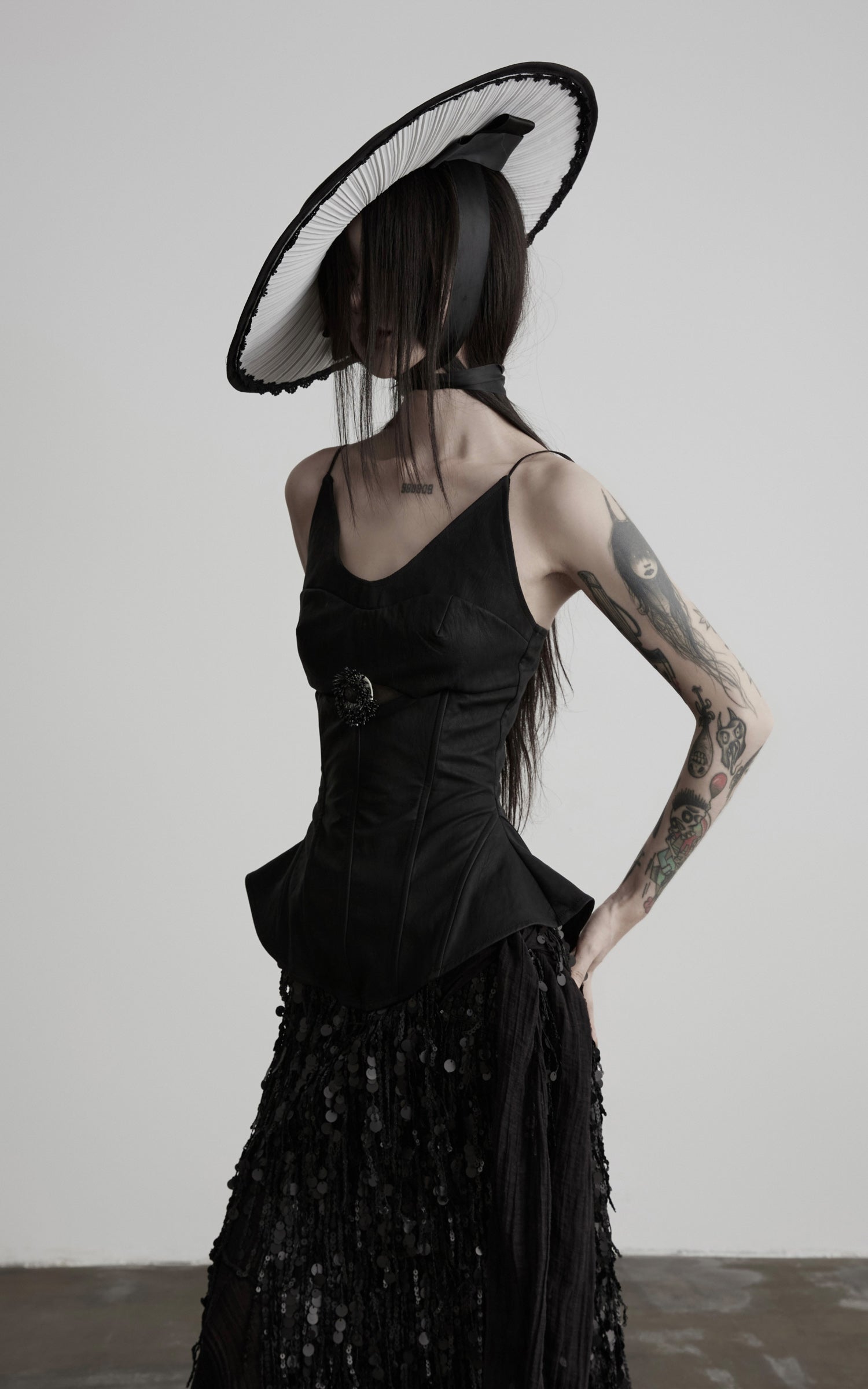 DOINDULGE PU V-Neck Peplum Corset Top