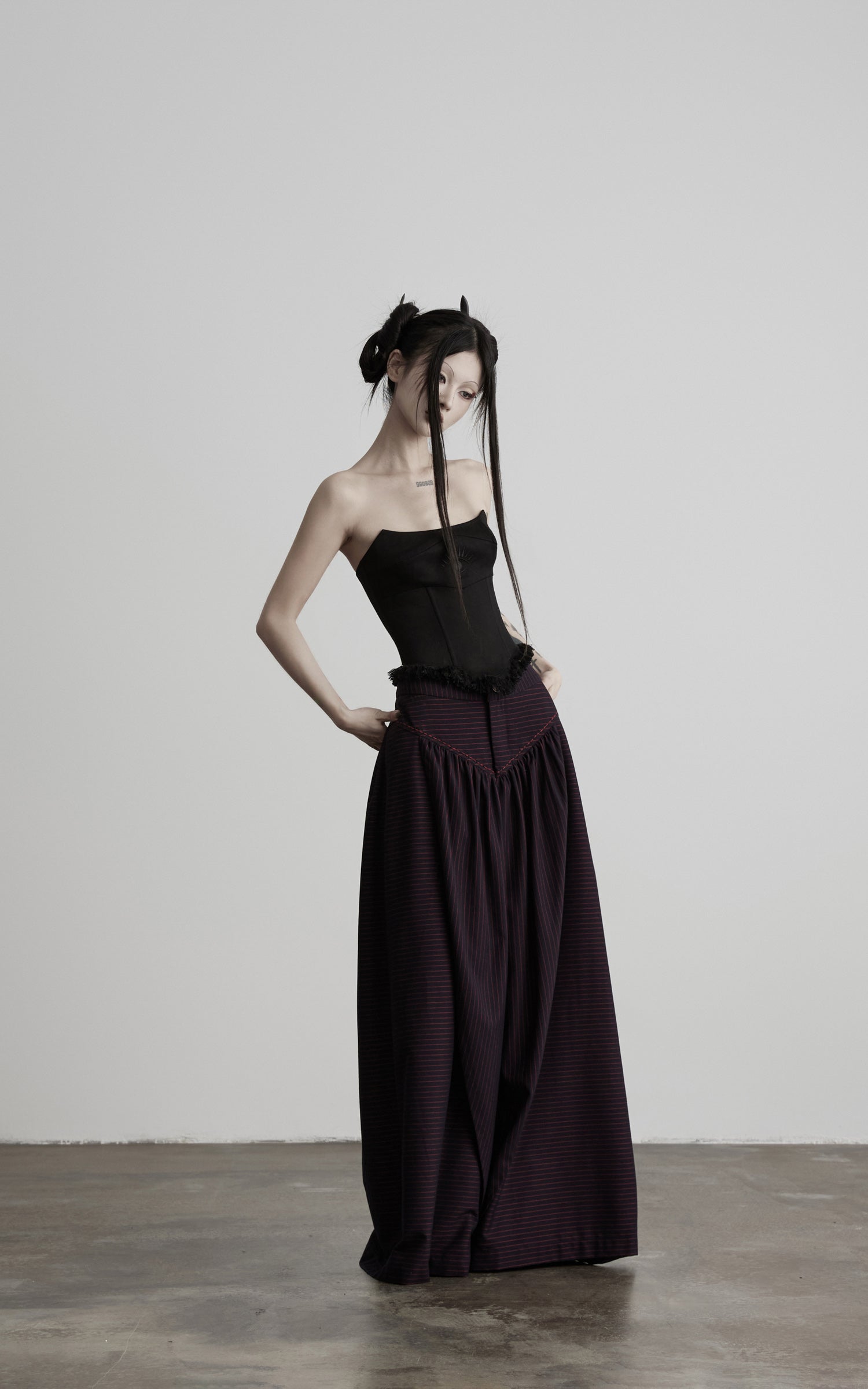 DOINDULGE Strapless Embroidered Fringe Corset Top